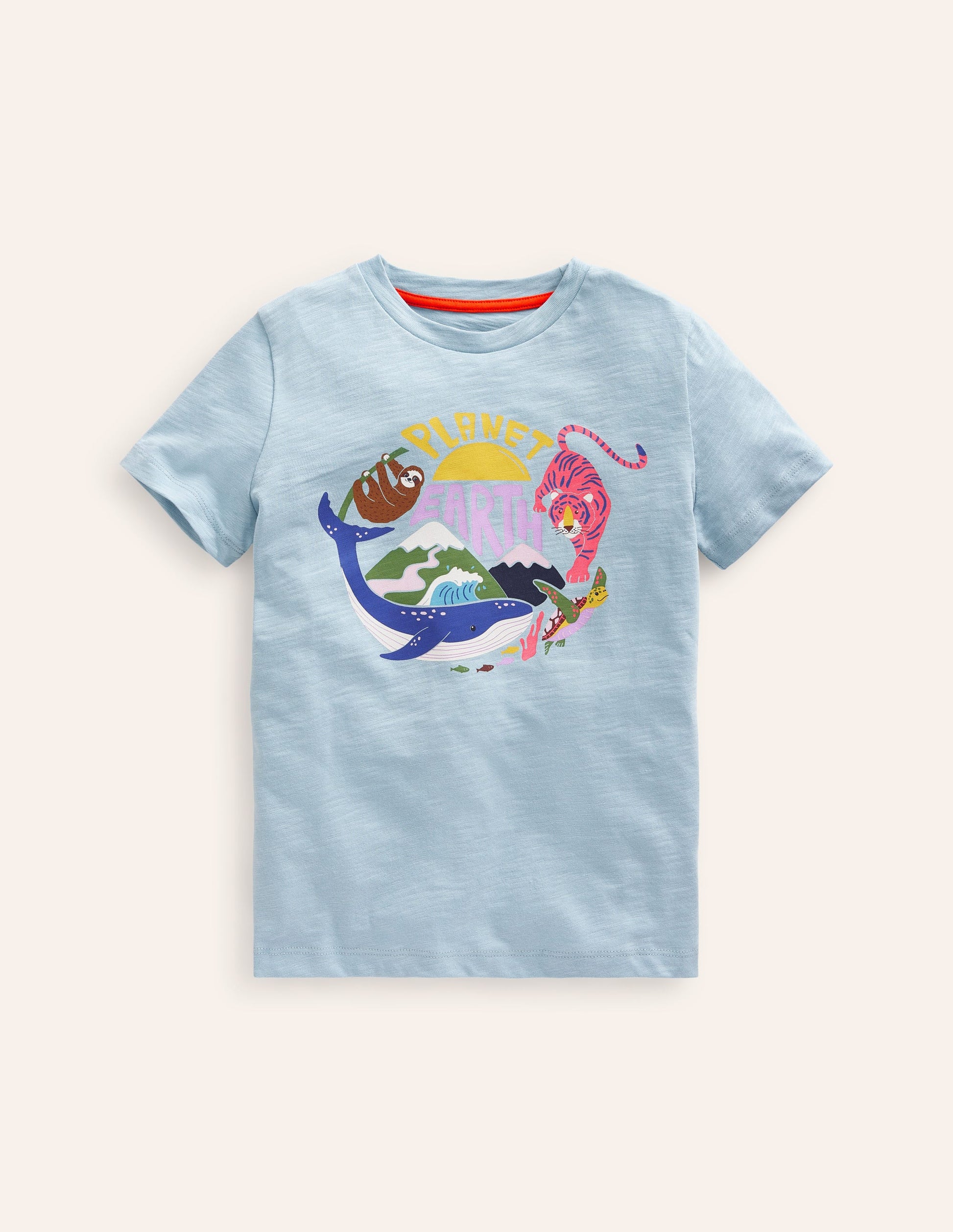 Printed T-shirt-Blue Earth-1