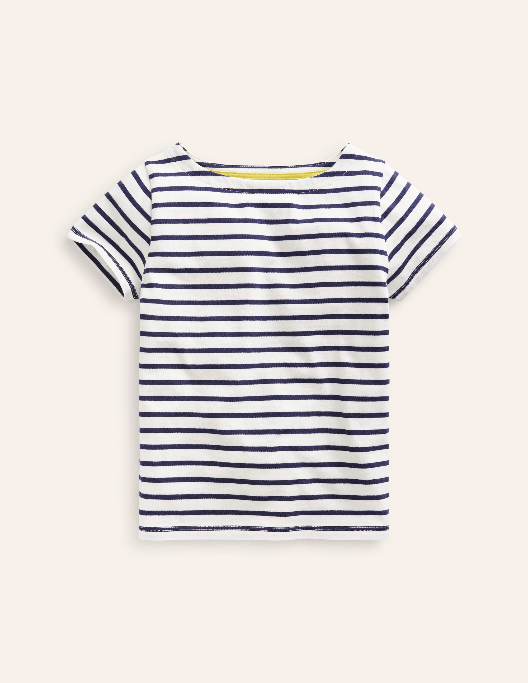 Short Sleeve Breton-Ivory/ College Navy - Image 1