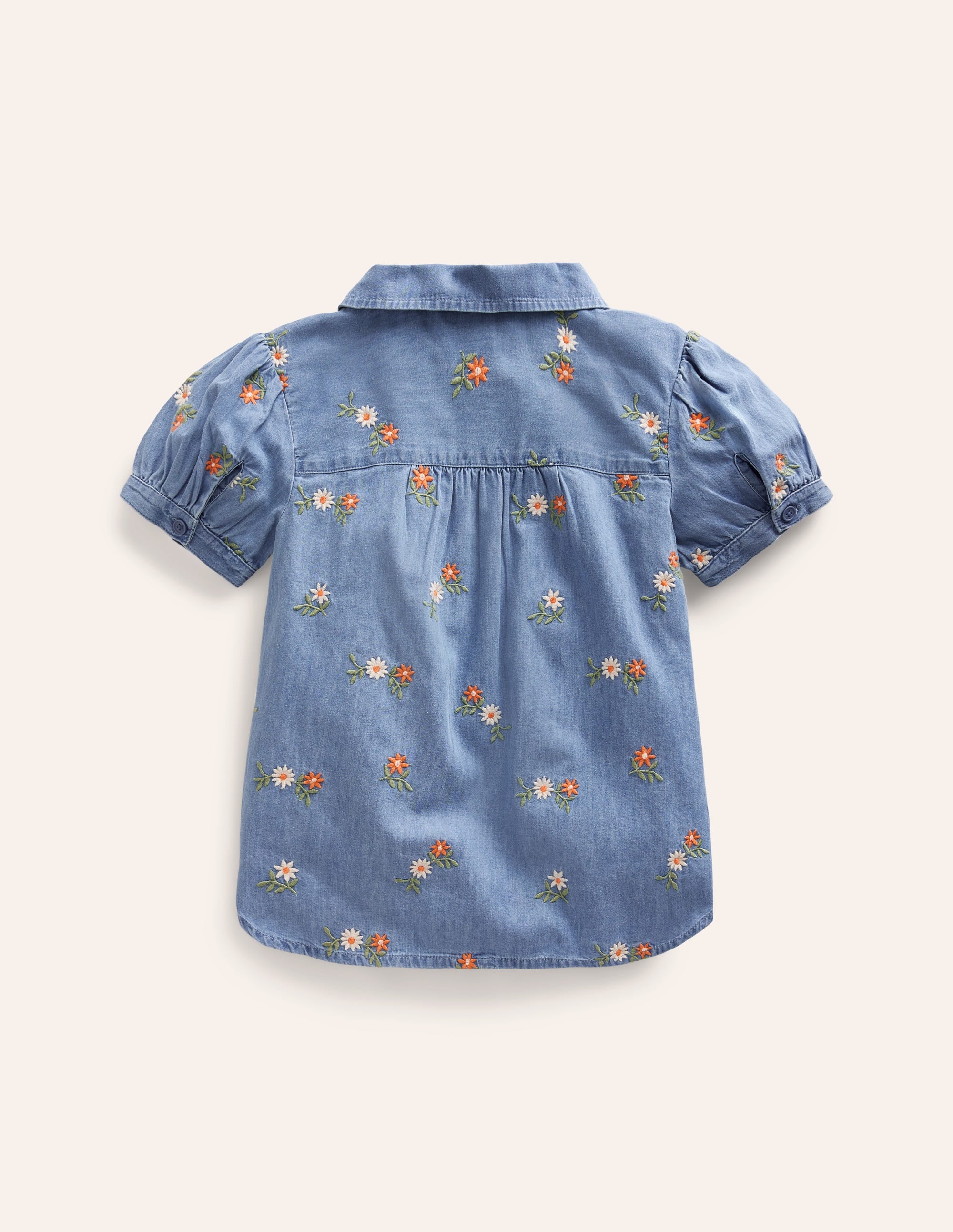 Peter Pan Collar Shirt-Mid Vintage Embroidered - Image 2