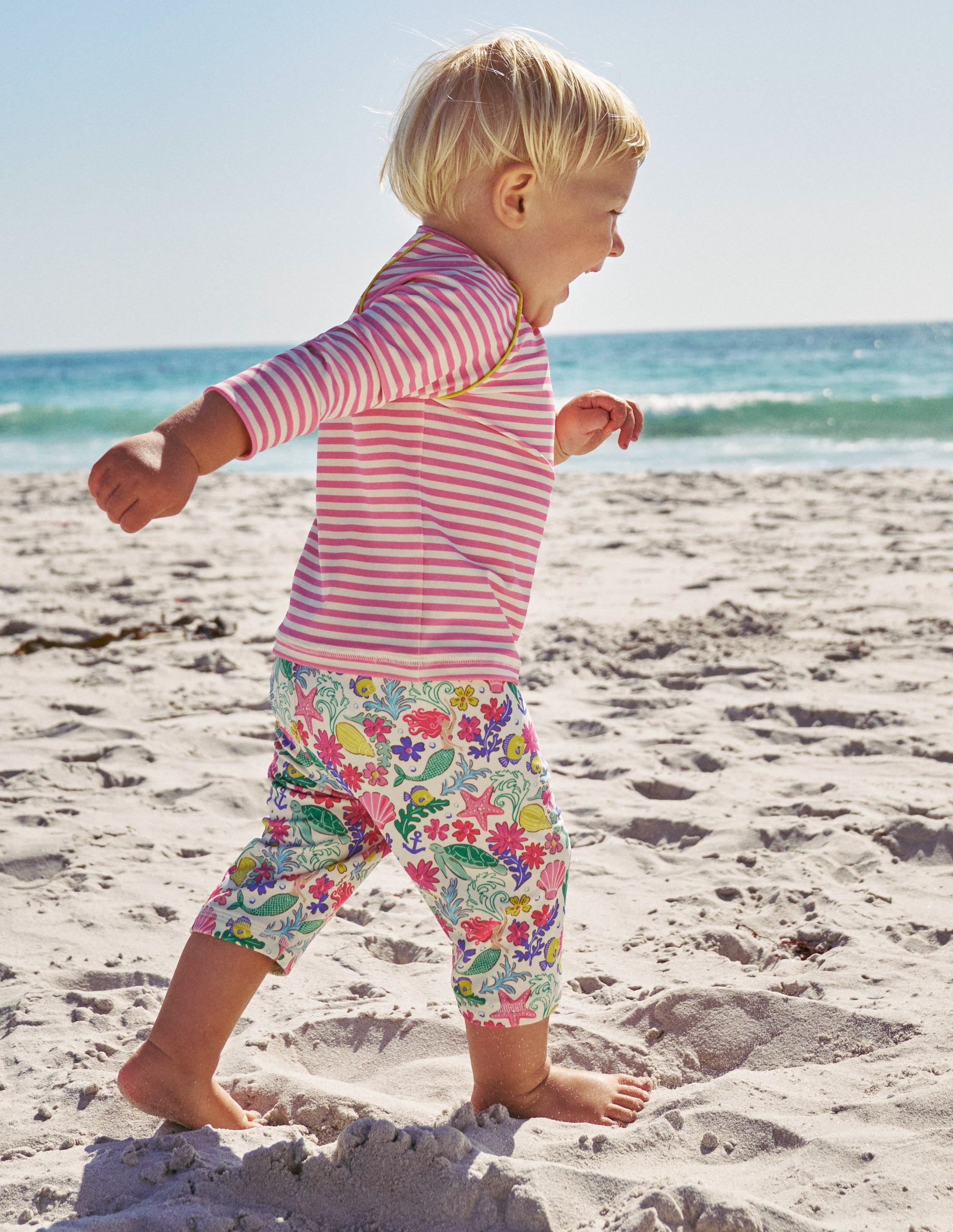 Sun Safe Rash Vest Set-Multi Mermaid Ditsy - Image 4