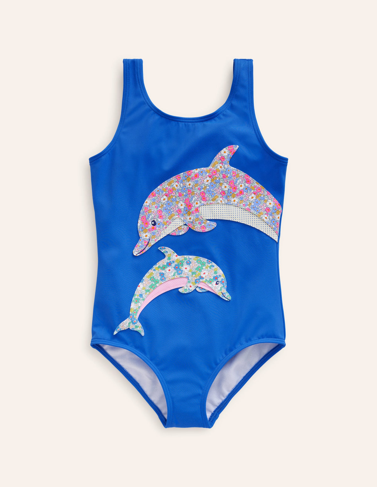 Fun Appliqué Swimsuit-Aqua Blue Dolphin - Image 1