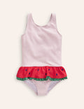 Peplum Swimsuit-Blooming Pink/ Vanilla Pod