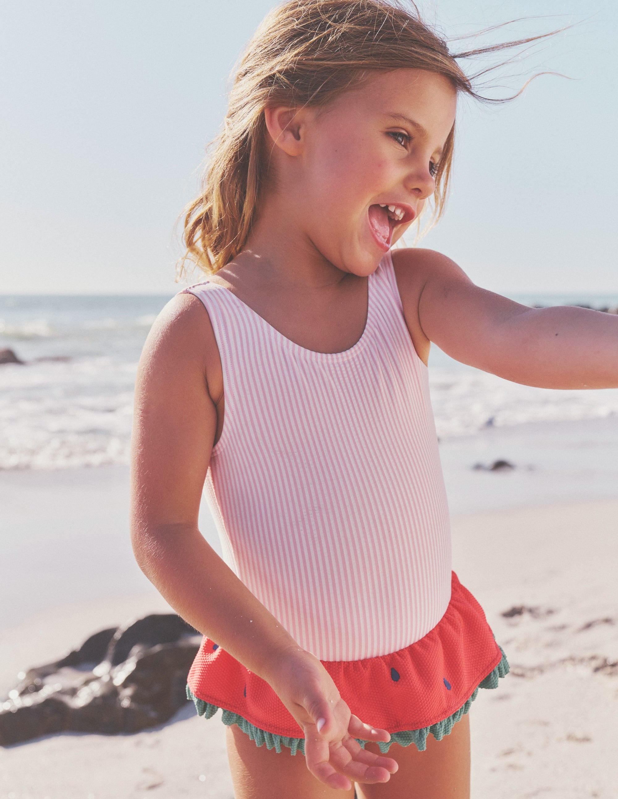 Peplum Swimsuit-Blooming Pink/ Vanilla Pod - Image 4