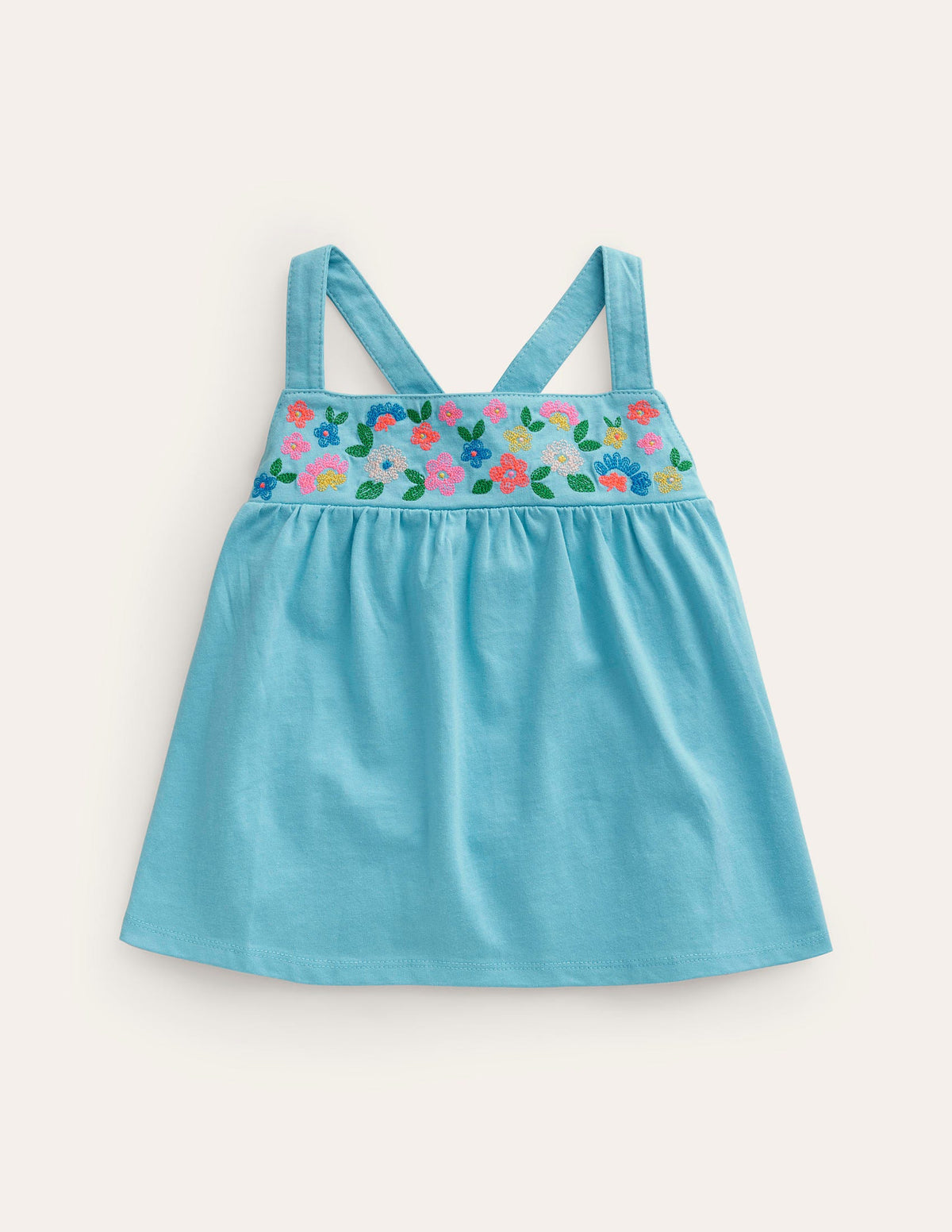 Embroidered Jersey Vest-Corsica Blue - Image 1