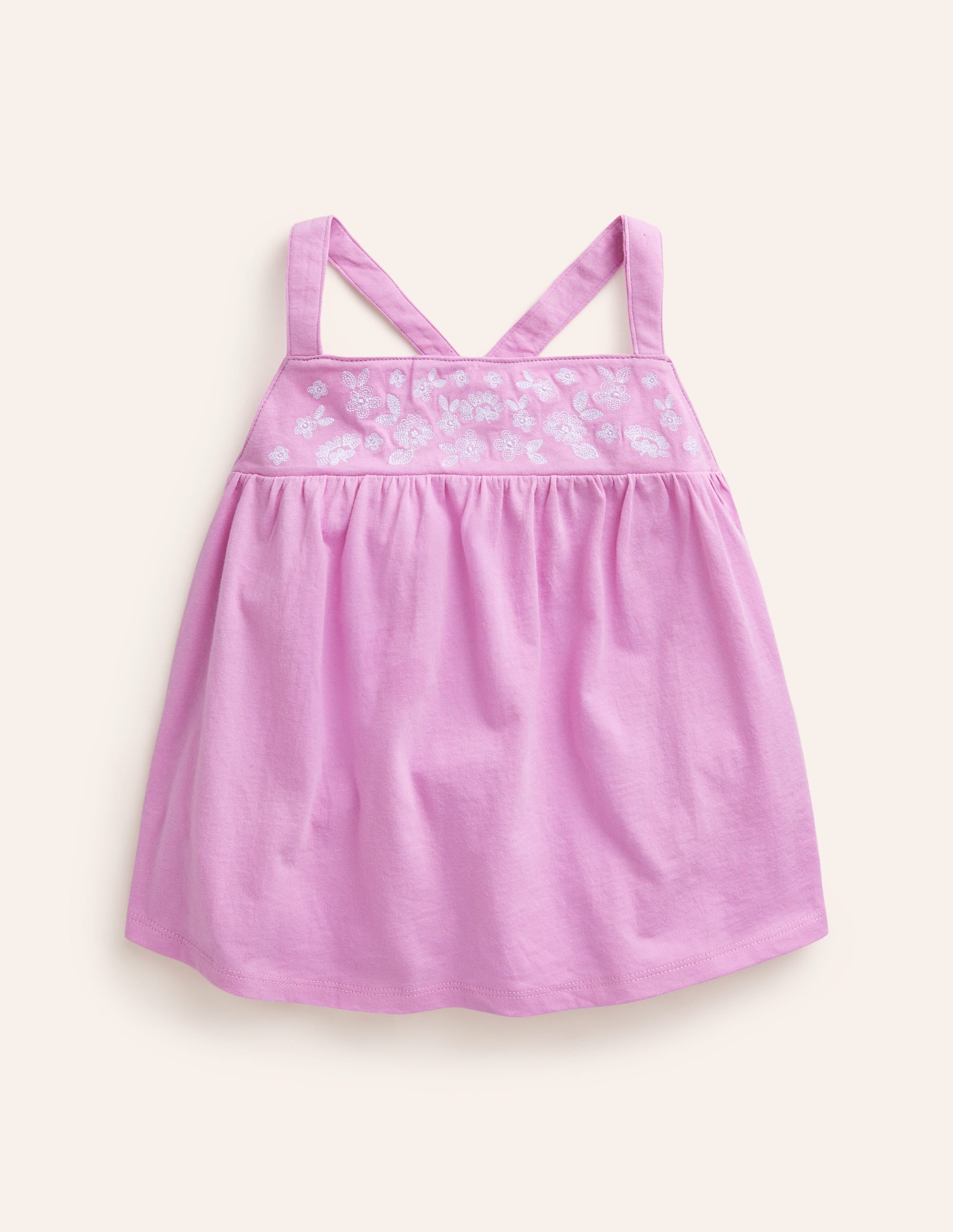 Embroidered Jersey Vest-Cosmos Pink - Image 1