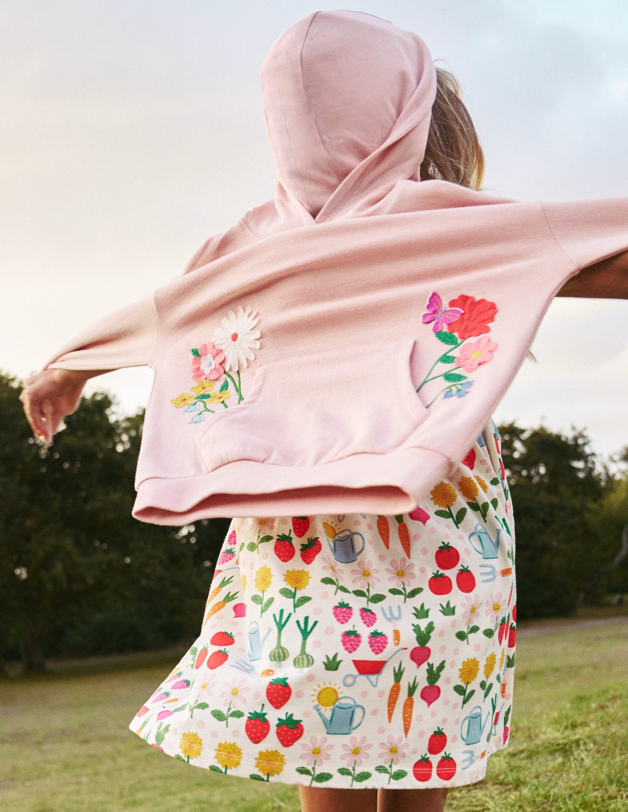 Superstitch Hoodie-Ballet Pink Flowers - Image 4