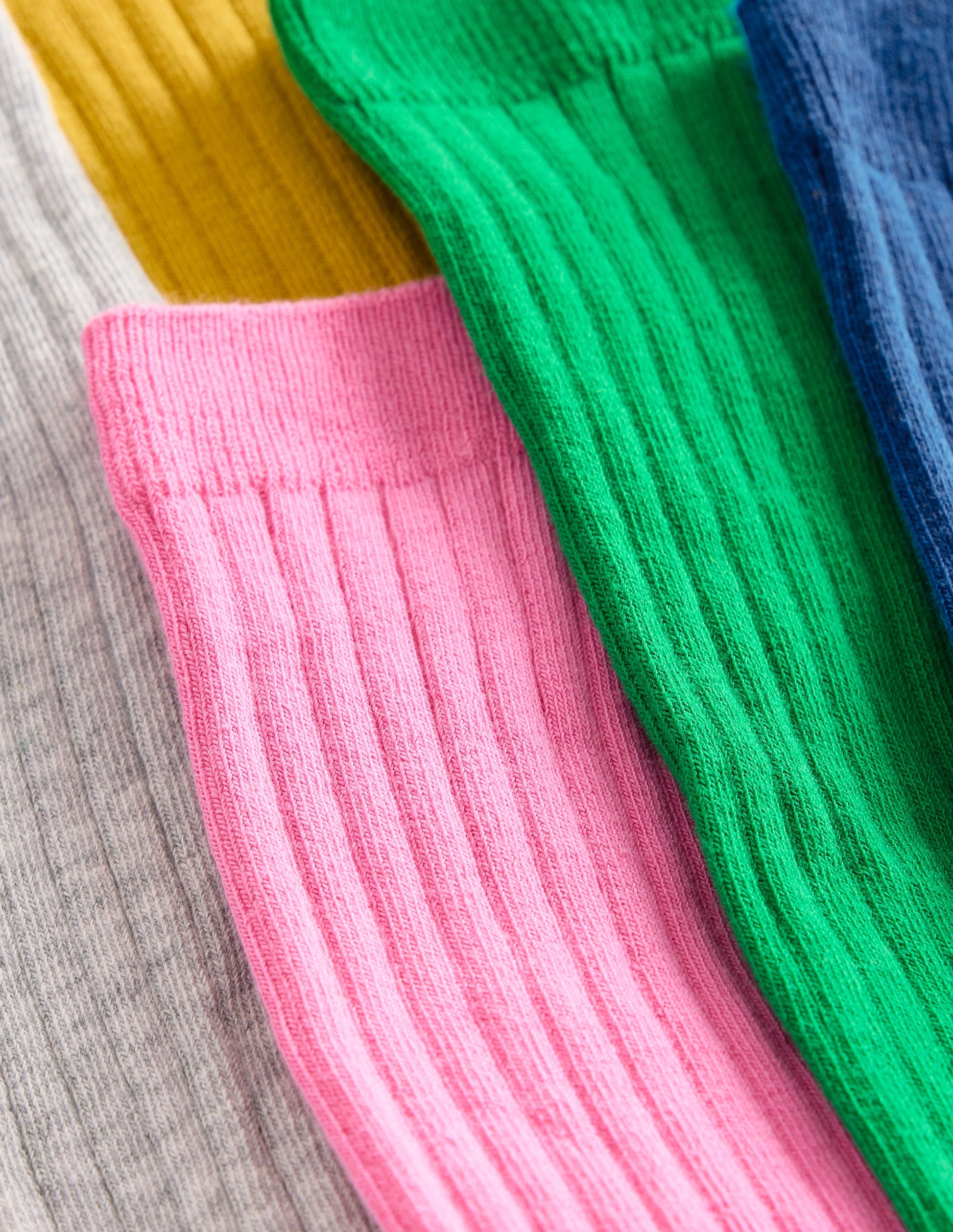 5-Pack Ribbed Knee High Socks-Rainbow-2