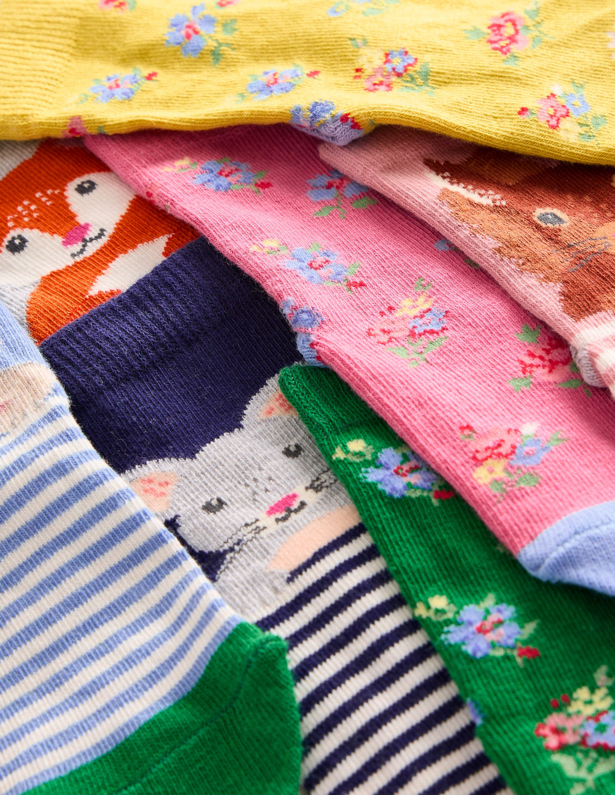 Socks 7 Pack-Multi Floral Animals - Image 2