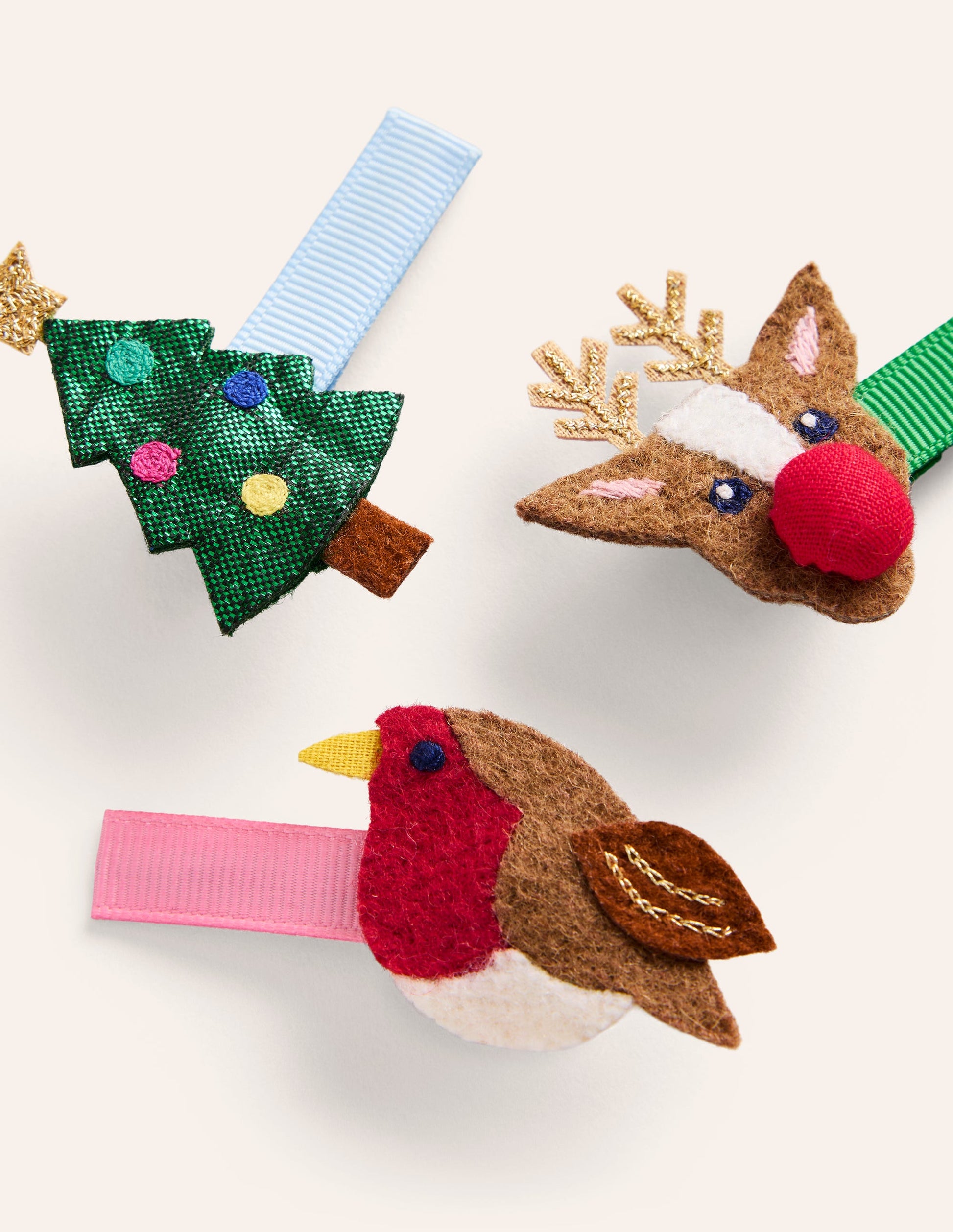 3-pack Hair Clips-Multi Festive-2