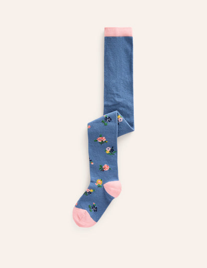 Patterned Tights-Arctic Blue Floral | Boden UK