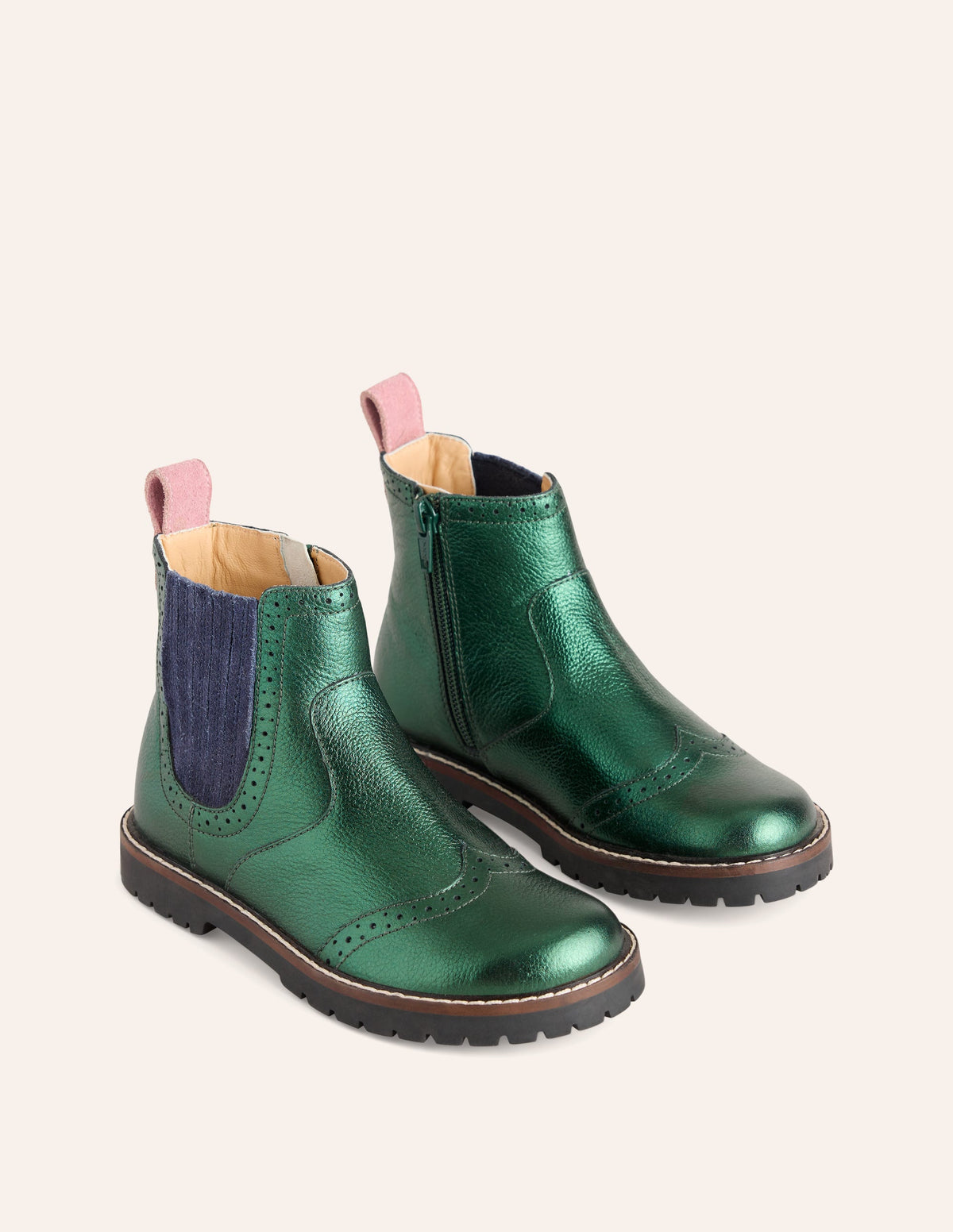 Leather Chelsea Boots-Metallic Green - Image 1