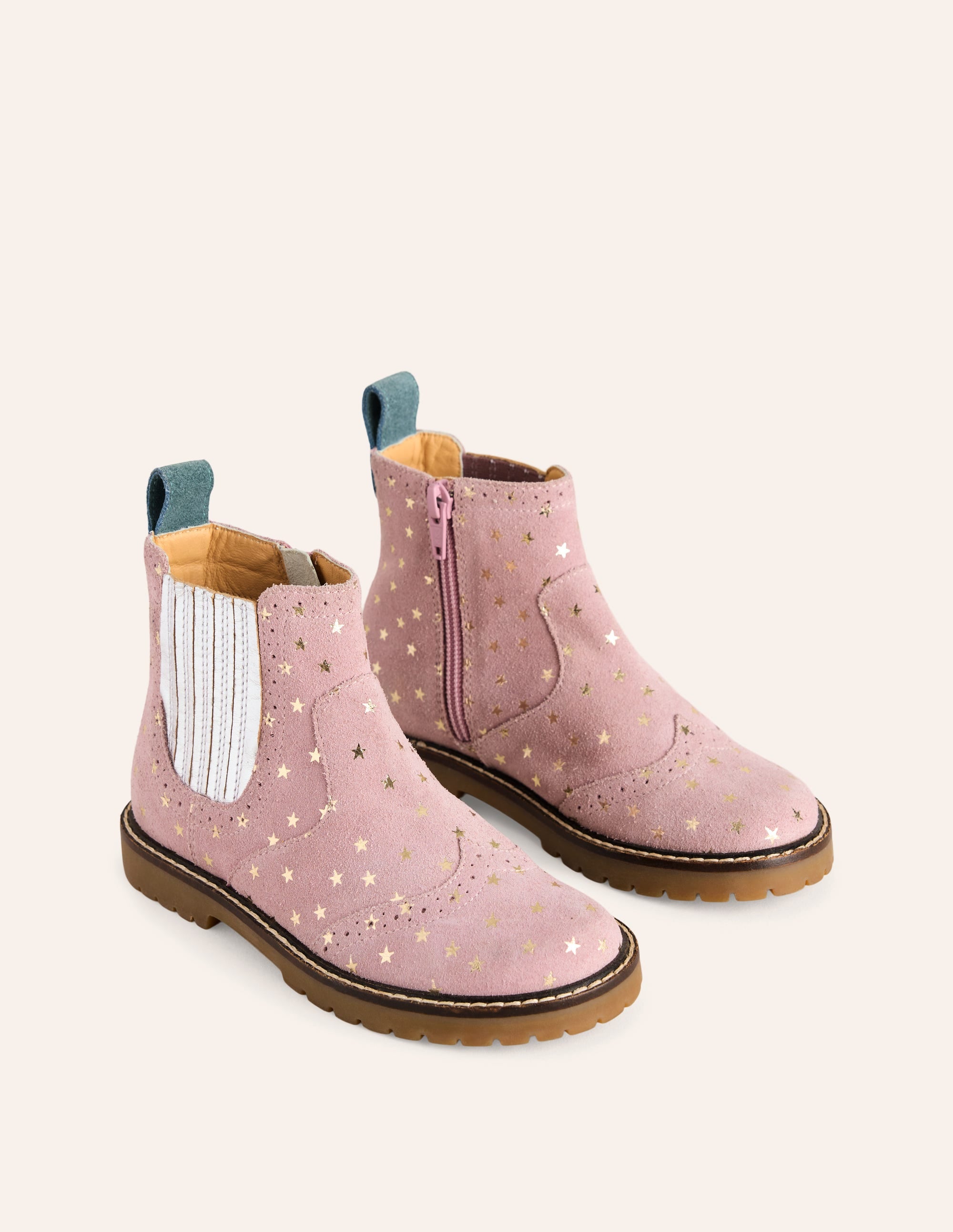 Leather Chelsea Boots-Cosmos Pink Stars - Image 1