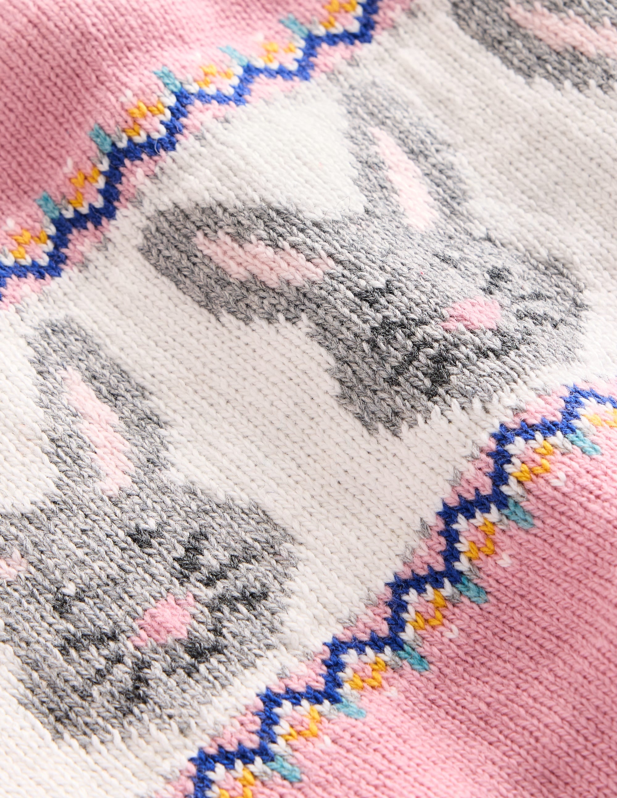 Fair Isle Knitted Snood-Vintage Pink Bunnies - Image 2
