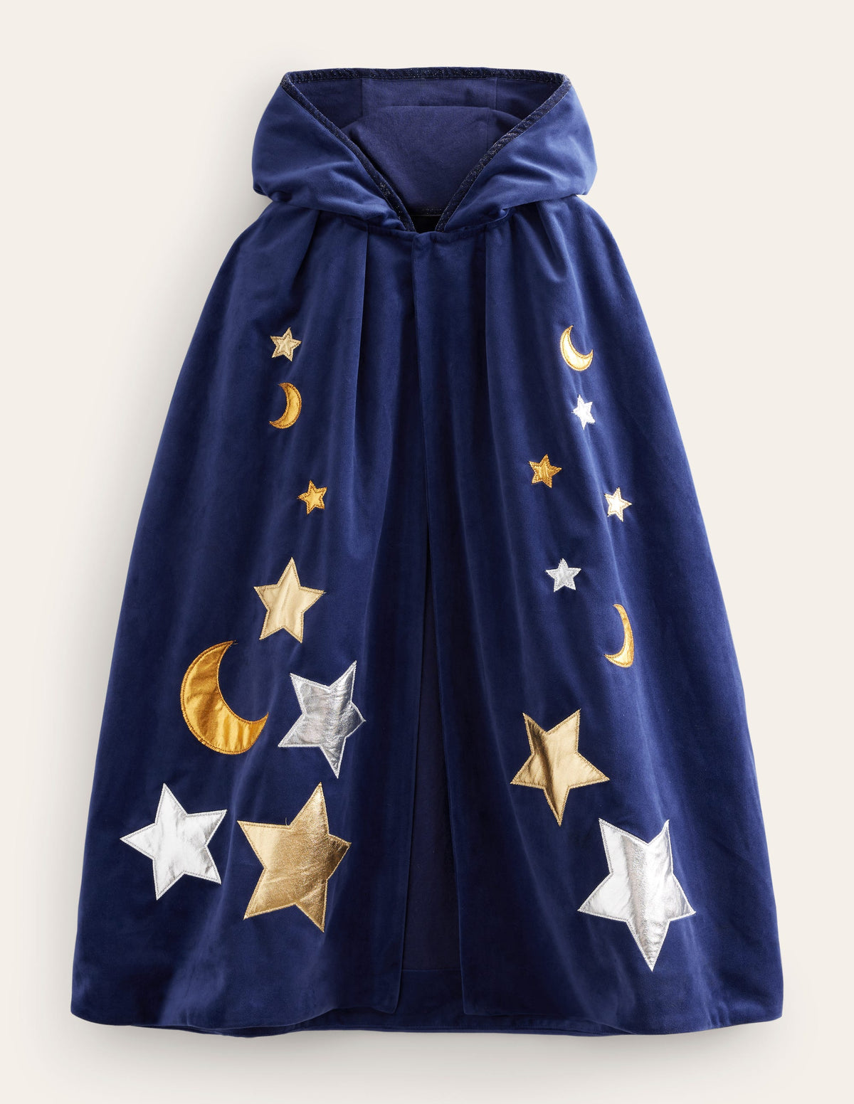 Embroidered Velvet Cape-College Navy-1