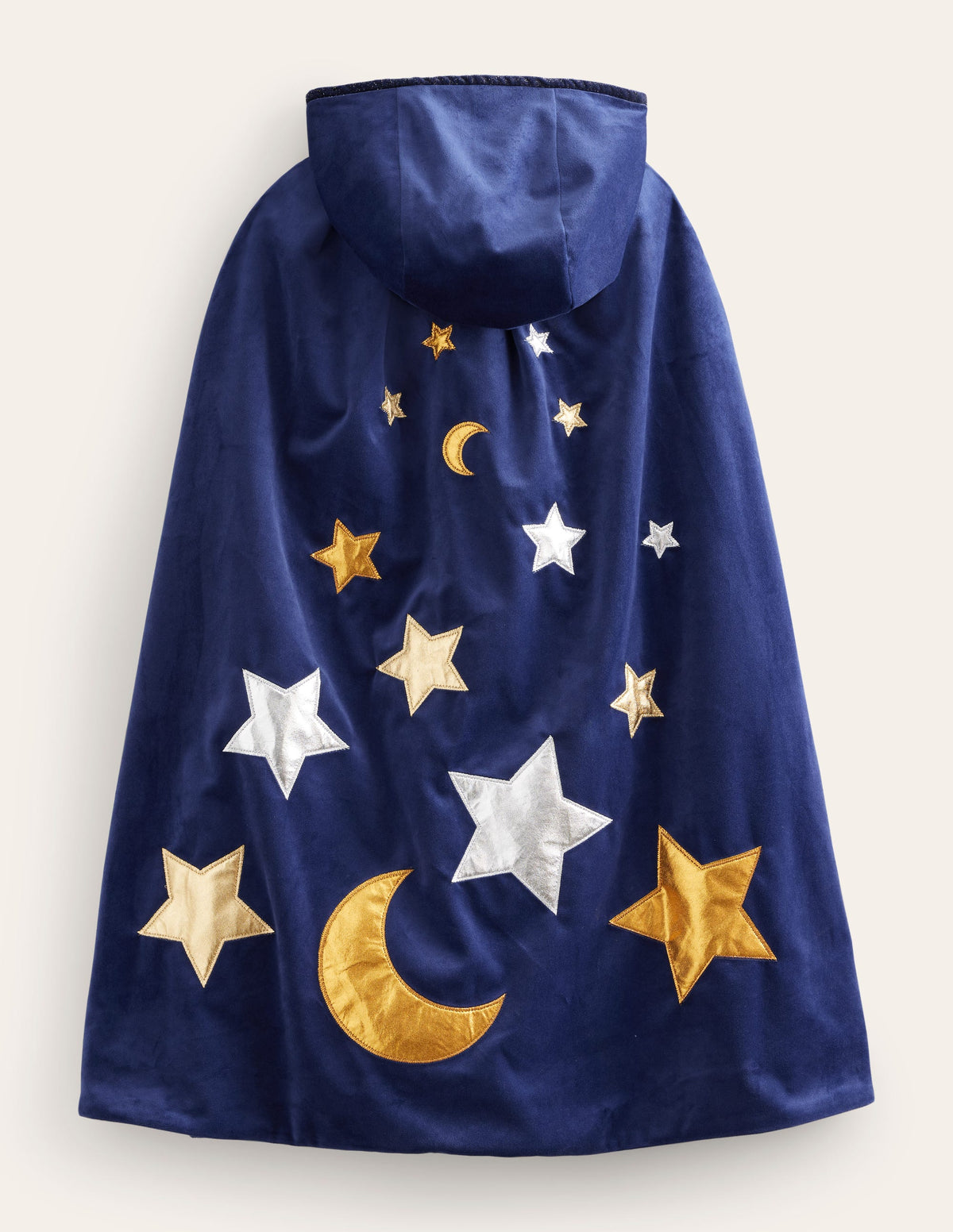 Embroidered Velvet Cape-College Navy-2
