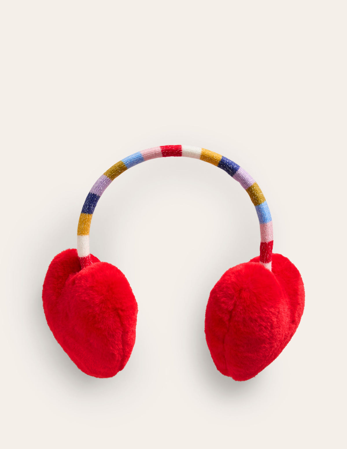 Novelty Ear Muffs-Rainbow Heart - Image 1