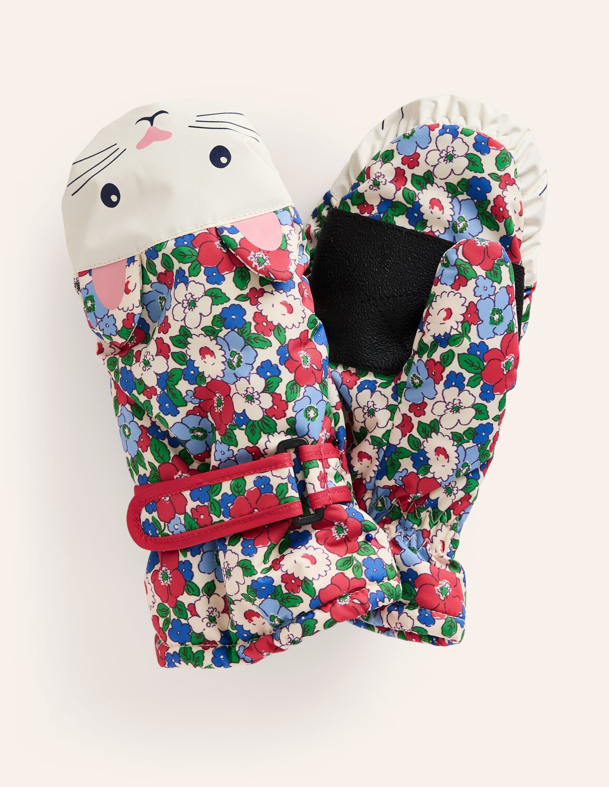 All Weather Mittens-Glacier Blue Floral - Image 1