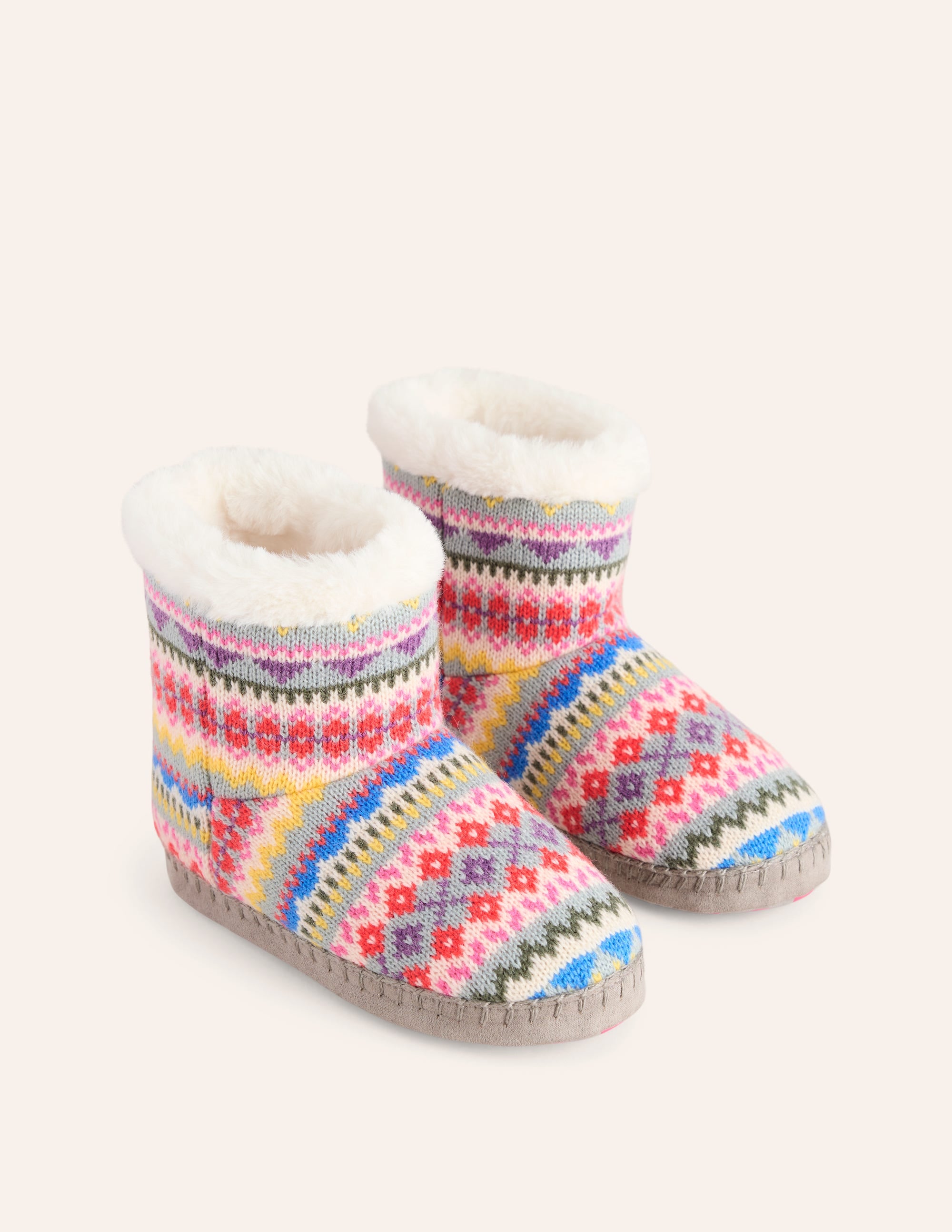 Fair Isle Slipper Boots-Corsica Blue Fair Isle - Image 2