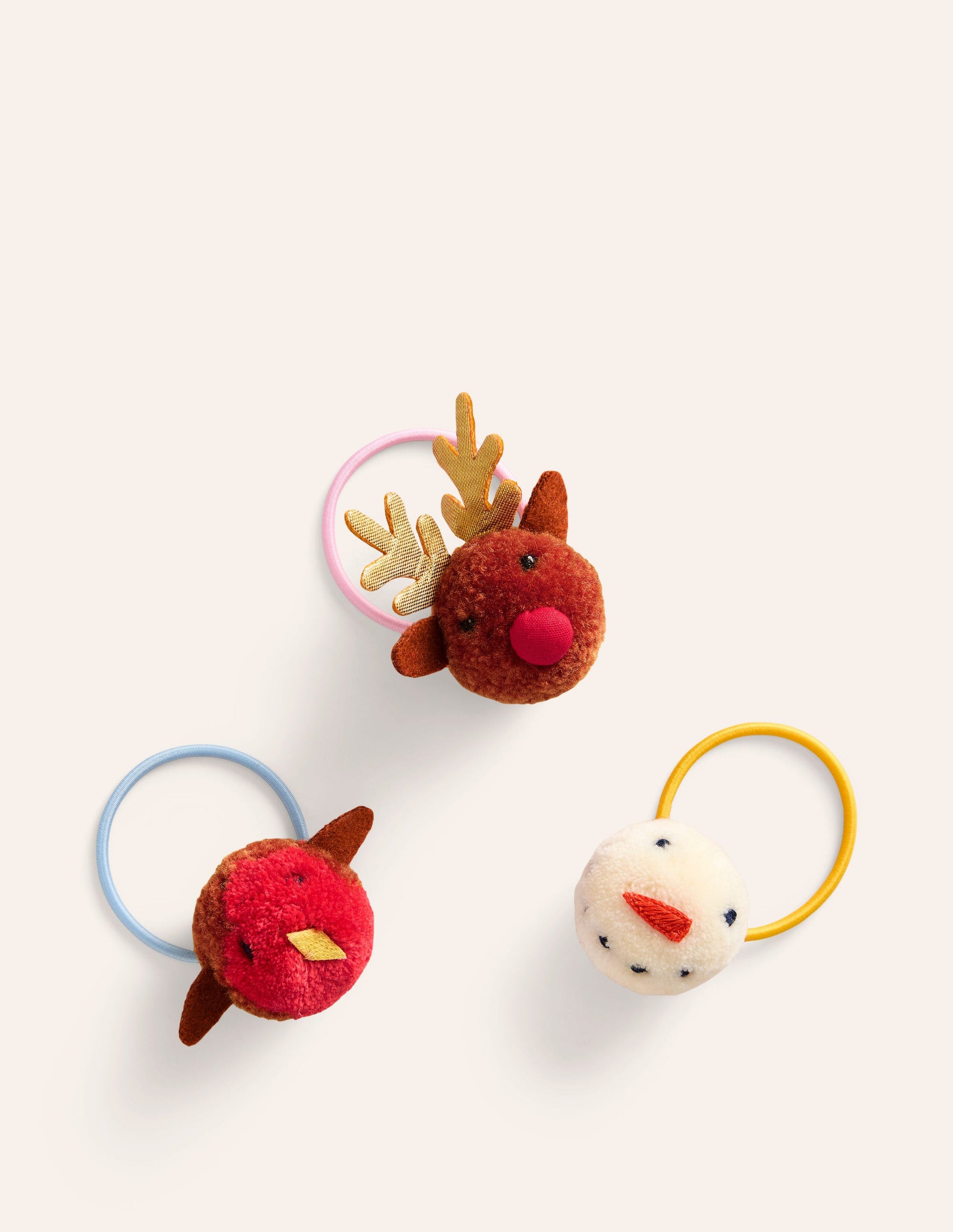 Pom Pom Hairbands 3 Pack-Multi Festive-1
