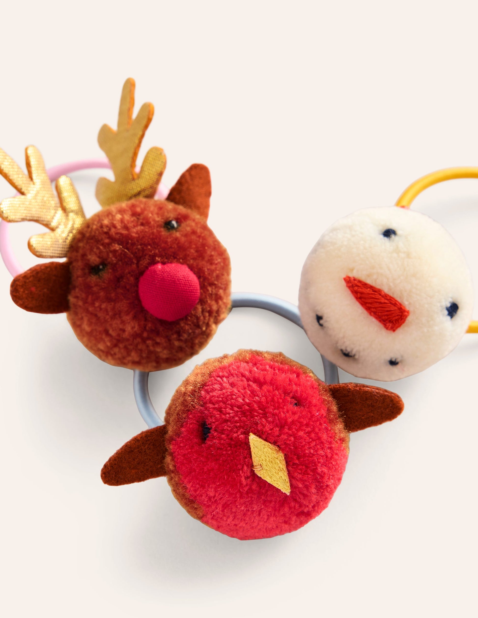 Pom Pom Hairbands 3 Pack-Multi Festive-2