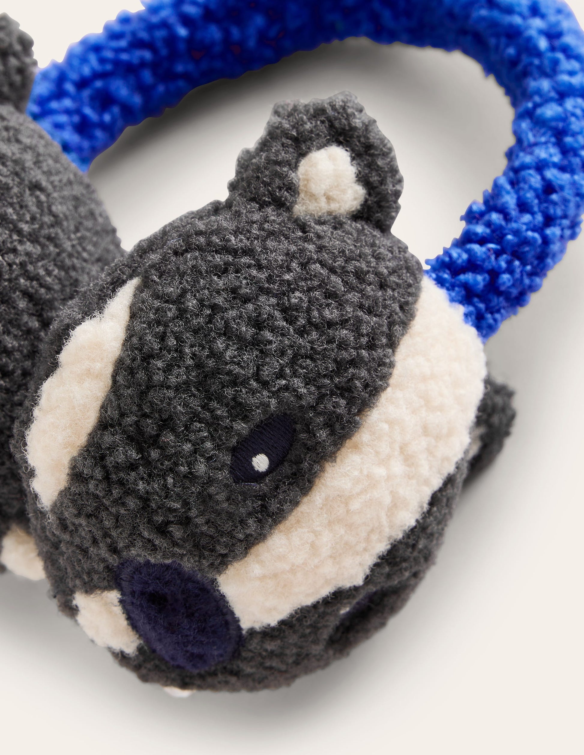 Novelty Borg Ear Muffs-Kingfisher Blue Badger-2