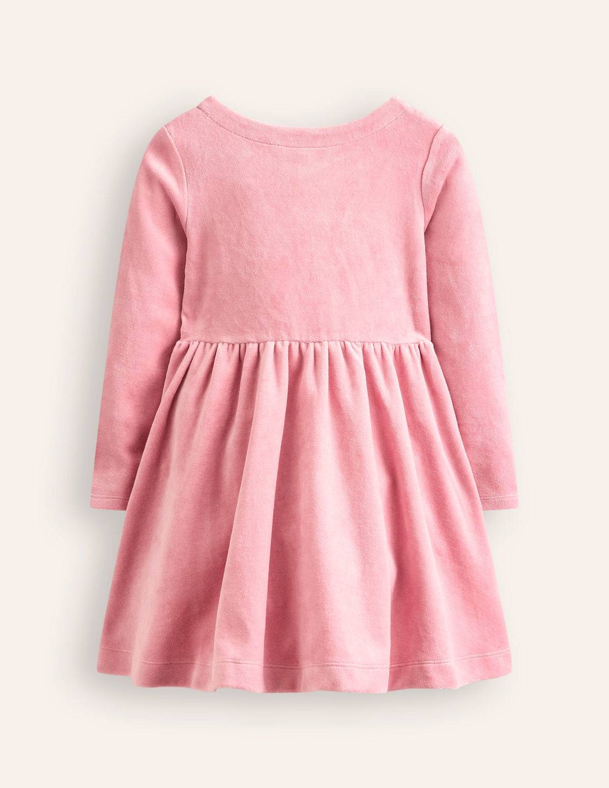 Twirly Velour Appliqué Dress-Almond Pink Robin - Image 2