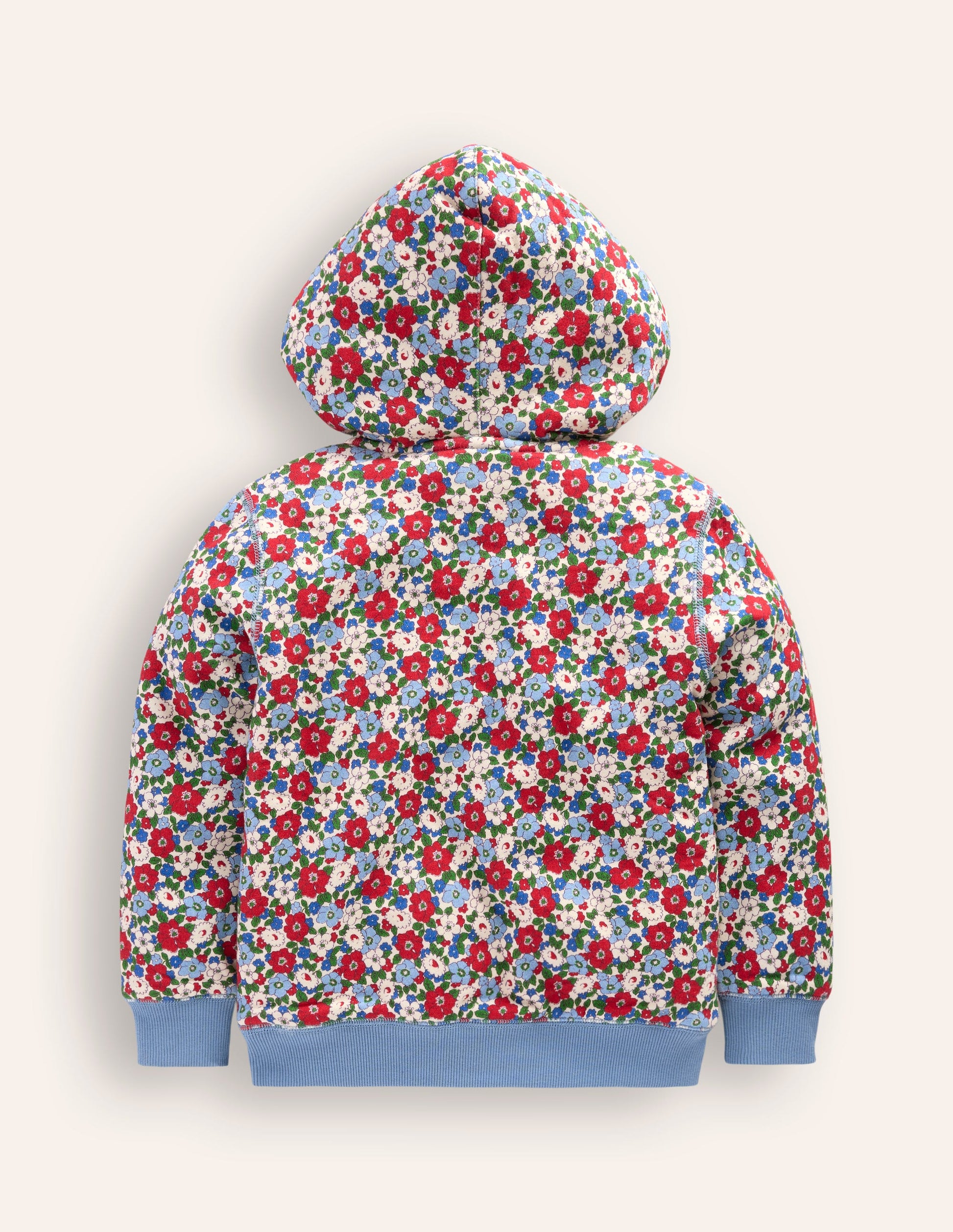 Shaggy-lined Hoodie-Glacier Blue Winter Floral-2
