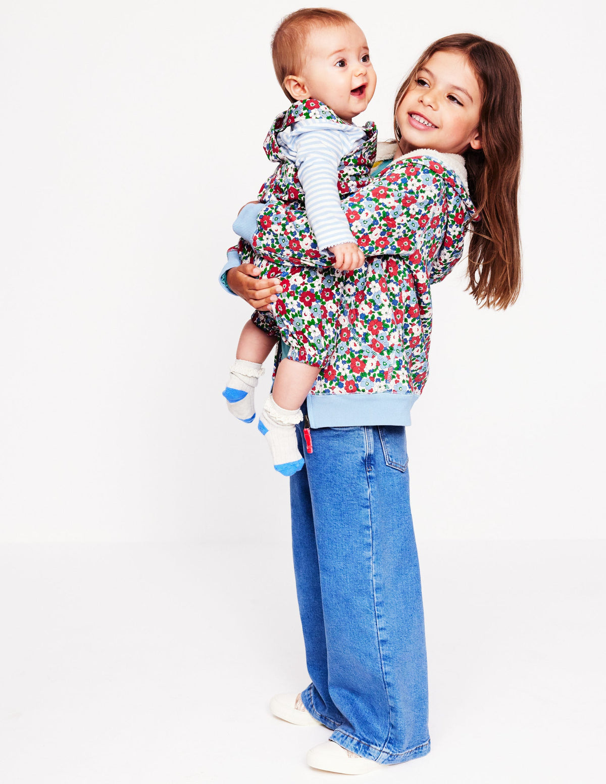 Shaggy-lined Hoodie-Glacier Blue Winter Floral-4