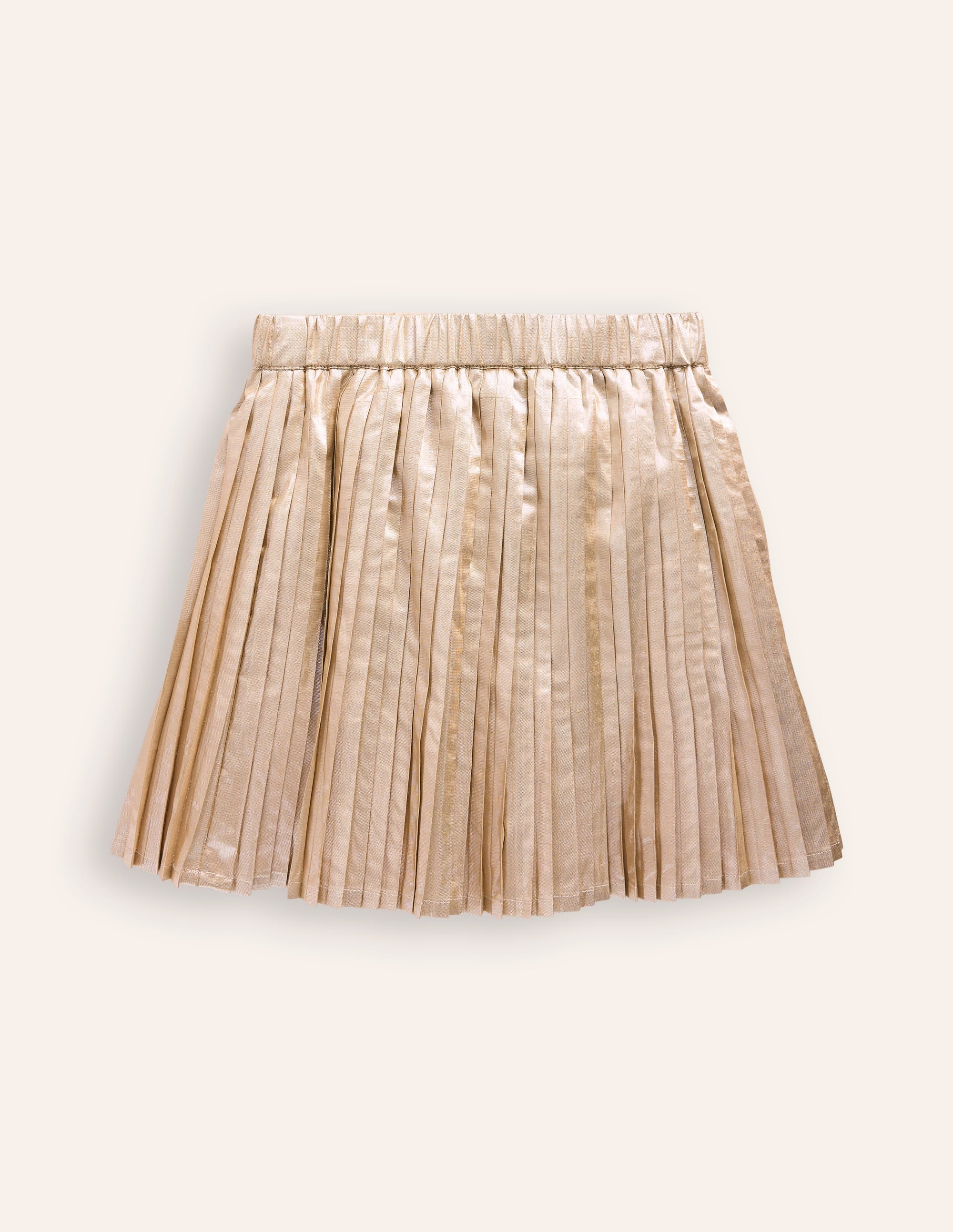 Pleated Mini Skirt-Gold Metallic - Image 2