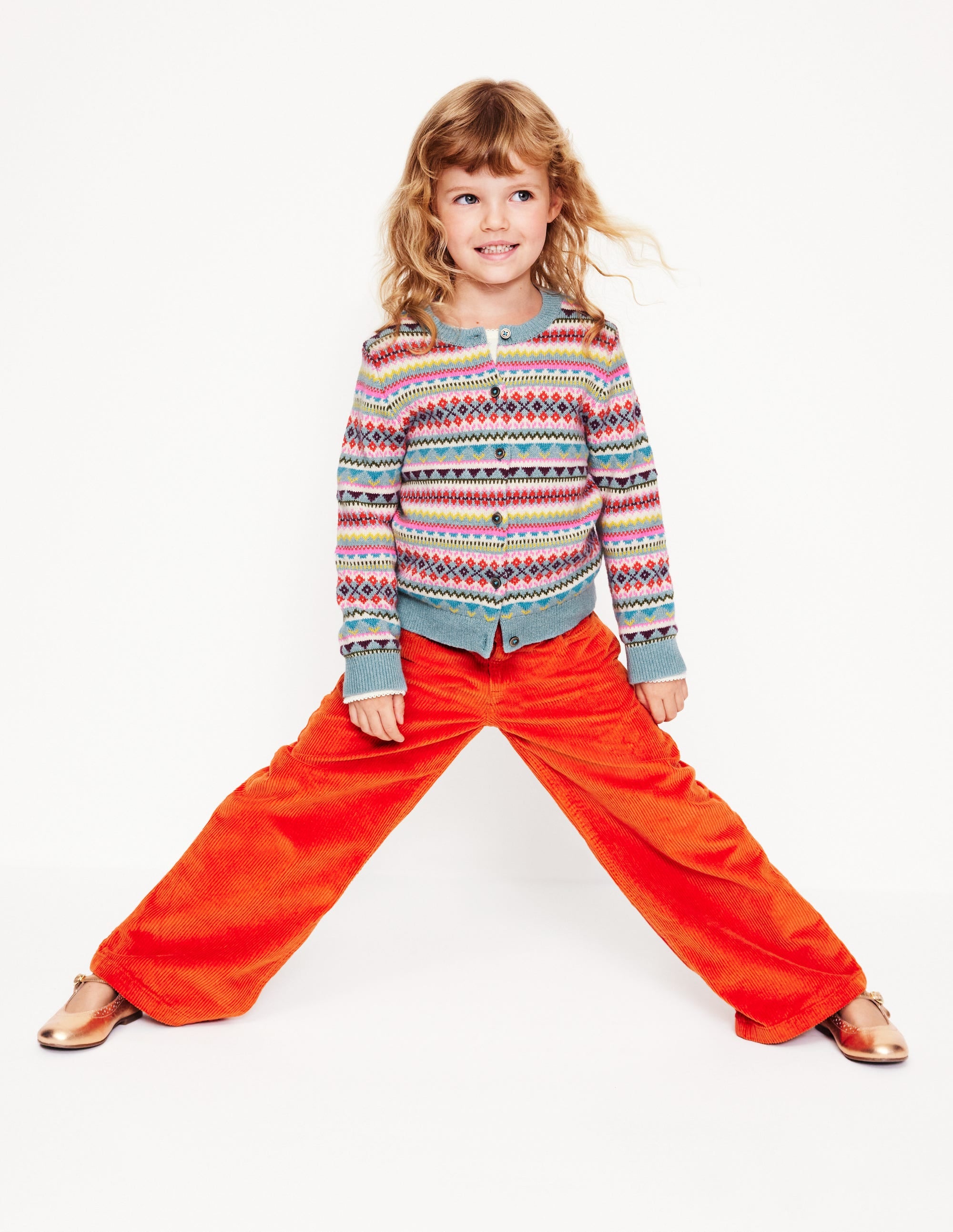 Edie Fair Isle Cardigan-Brook Blue Fair Isle - Image 1