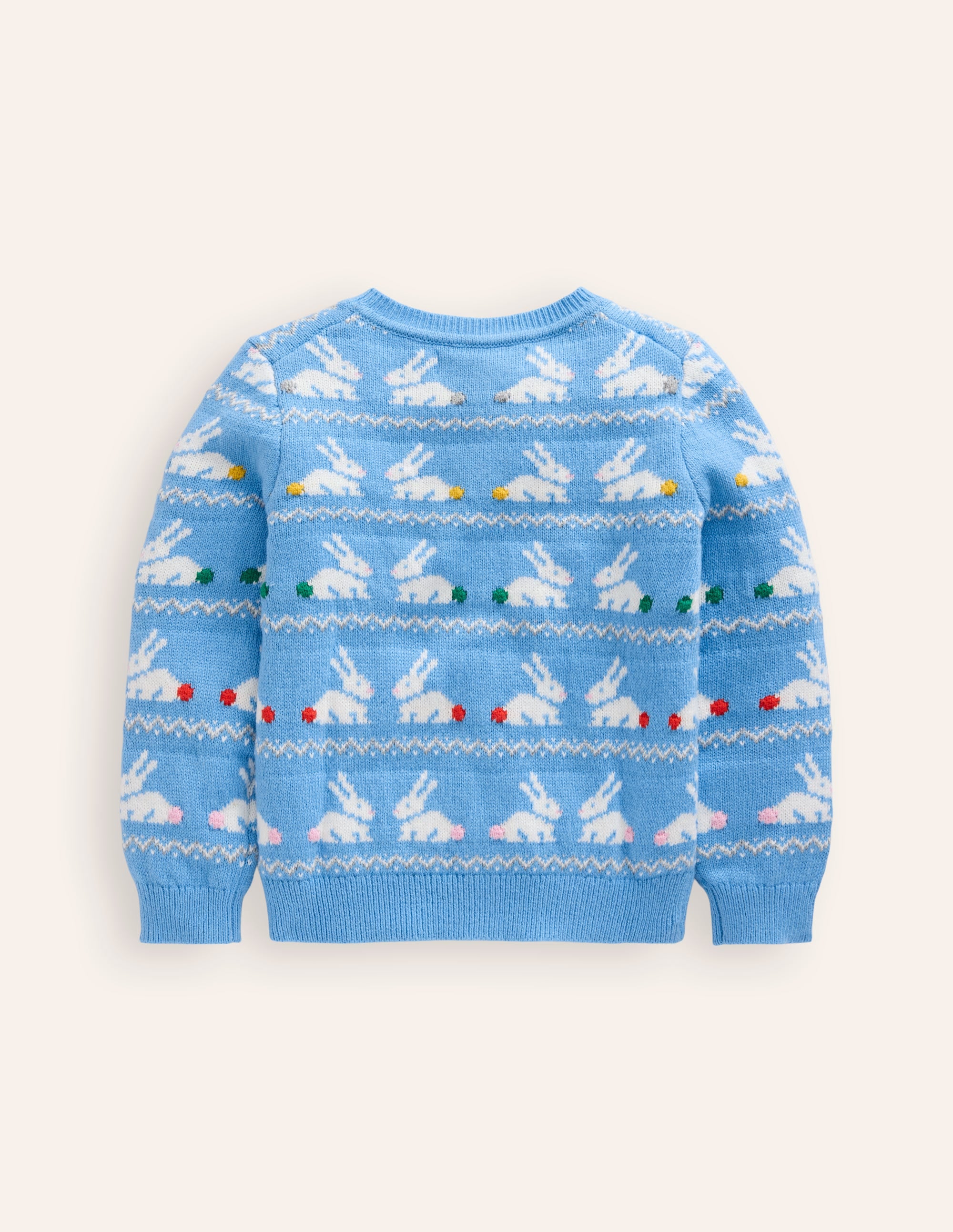 Edie Fair Isle Cardigan-Forget Me Not Bunnies - Image 2