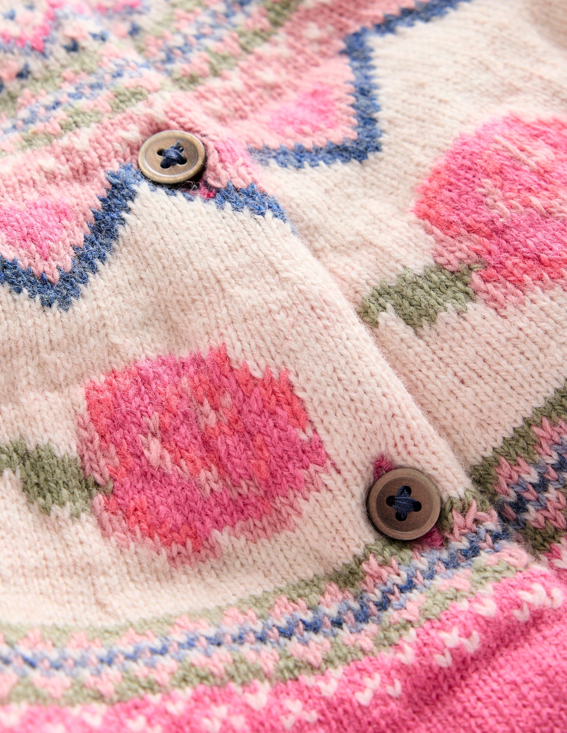 Edie Fair Isle Cardigan-Jam Marl Roses-5
