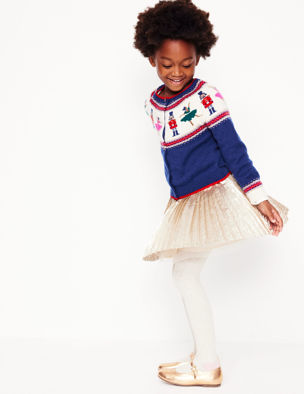 Edie Fair Isle Cardigan-Sapphire Blue Nutcracker - Image 6