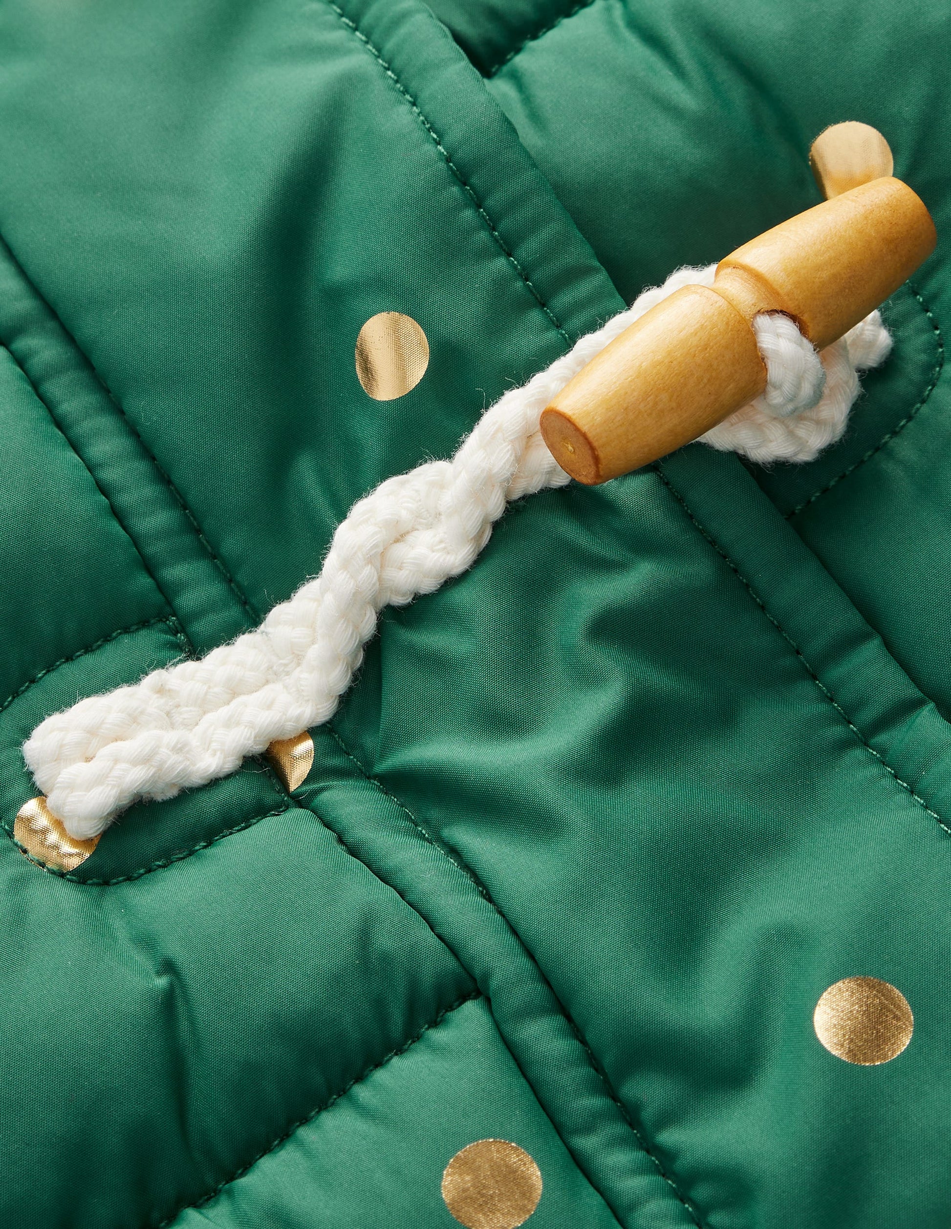 Longline Padded Coat-Jewel Green Gold Foil Confetti-8