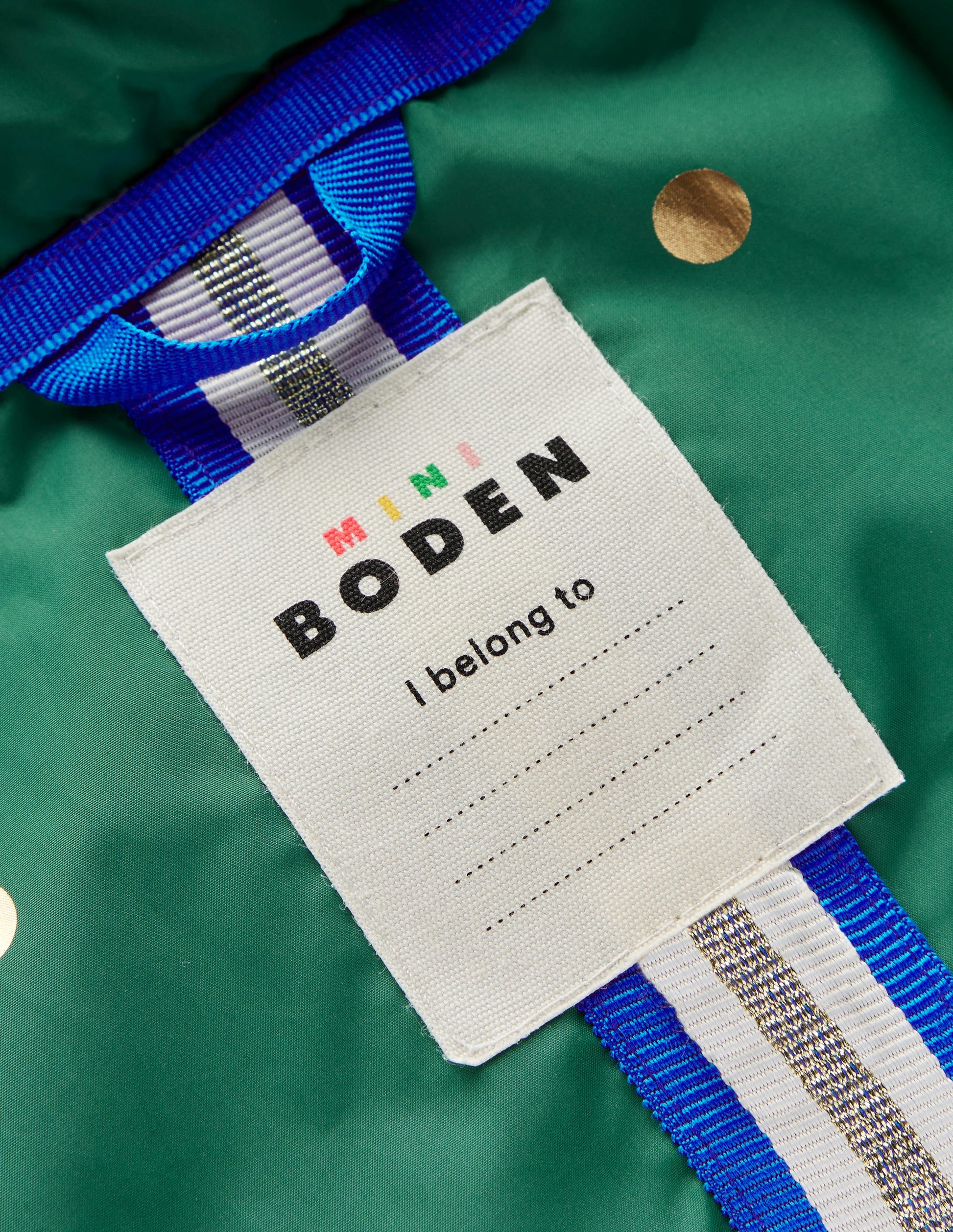 Longline Padded Coat-Jewel Green Gold Foil Confetti-9