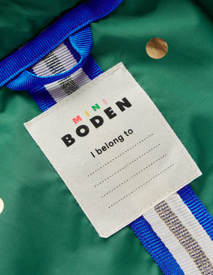 Longline Padded Coat-Jewel Green Gold Foil Confetti-9