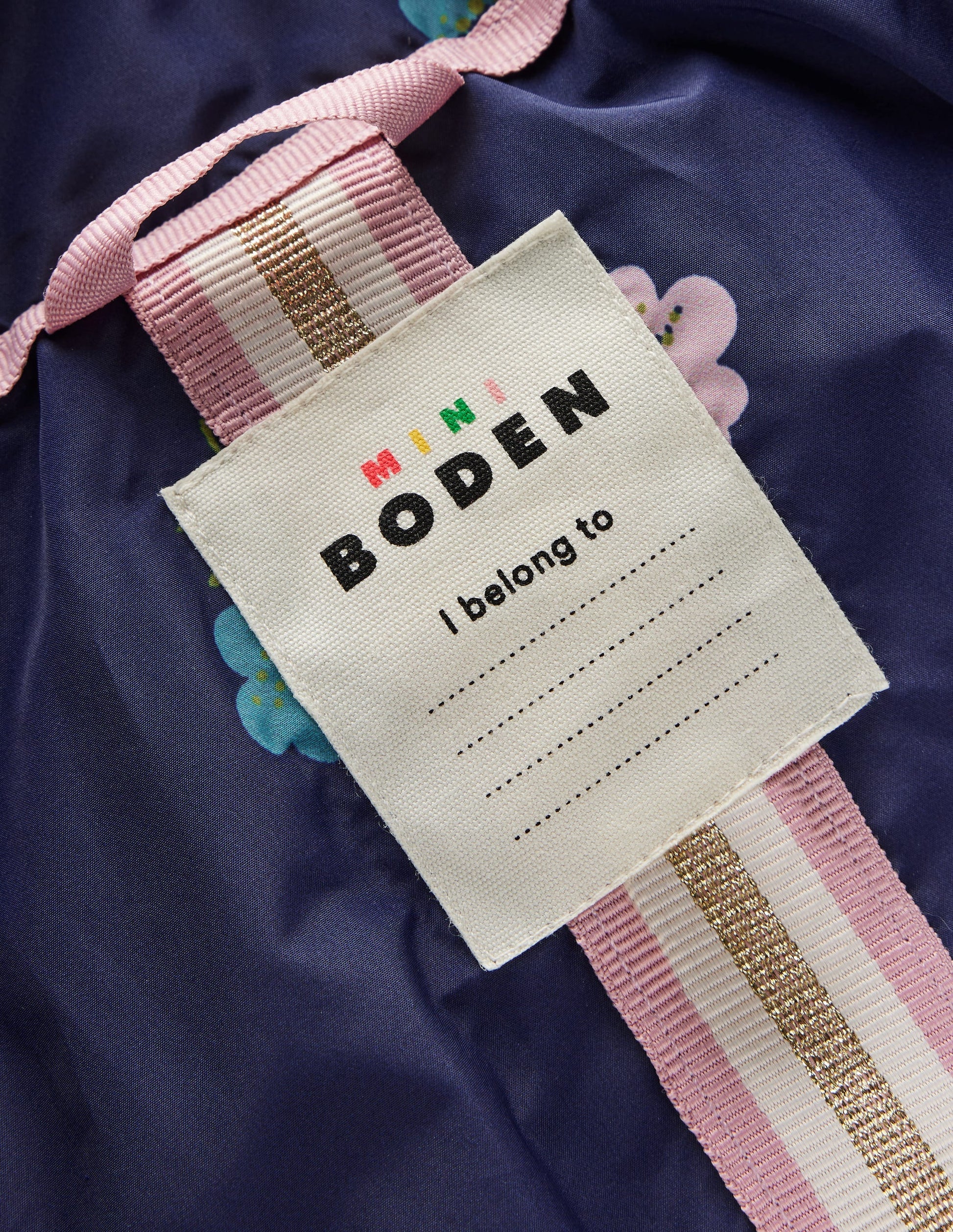 Longline Padded Coat-College Navy Posy-7