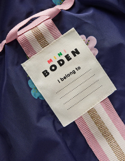 Longline Padded Coat-College Navy Posy-7