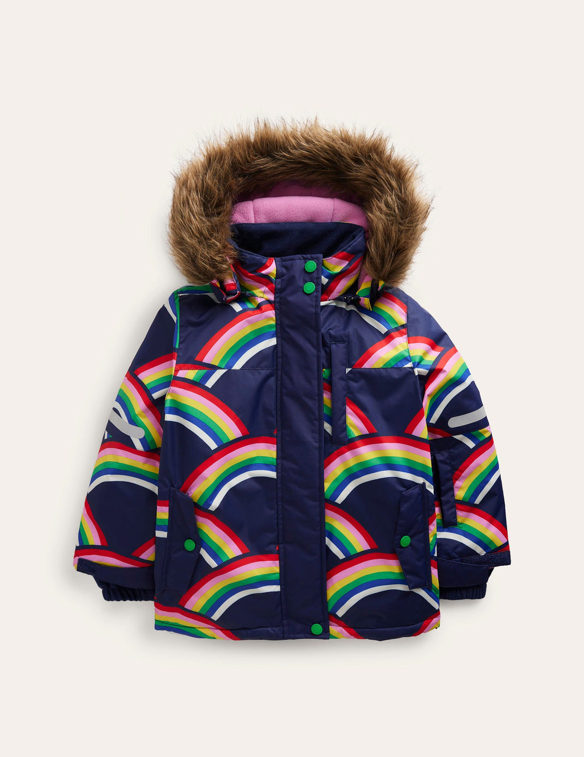 All-Weather Waterproof Coat-College Navy Rainbows - Image 1
