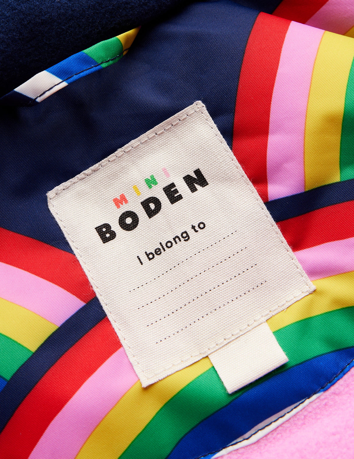 All-Weather Waterproof Coat-College Navy Rainbows - Image 3