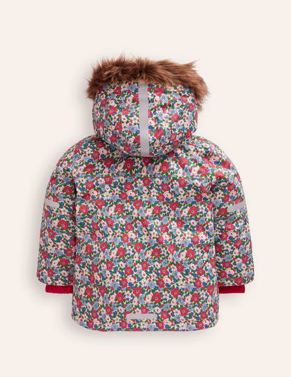 All-Weather Waterproof Coat-Glacier Blue Winter Floral-2