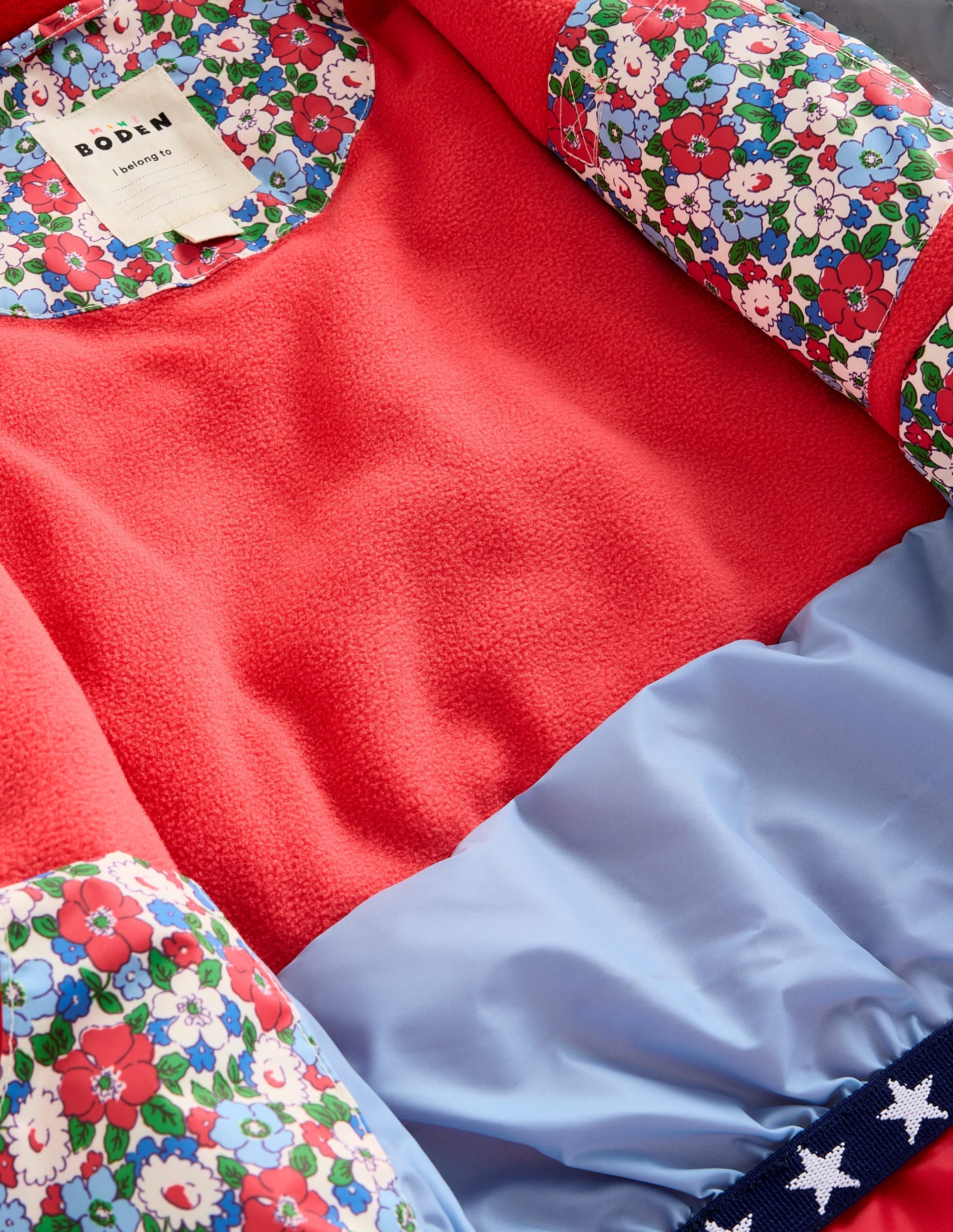 All-Weather Waterproof Coat-Glacier Blue Winter Floral - Image 4