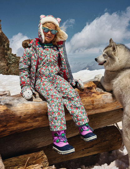 All-Weather Waterproof Coat-Glacier Blue Winter Floral-5