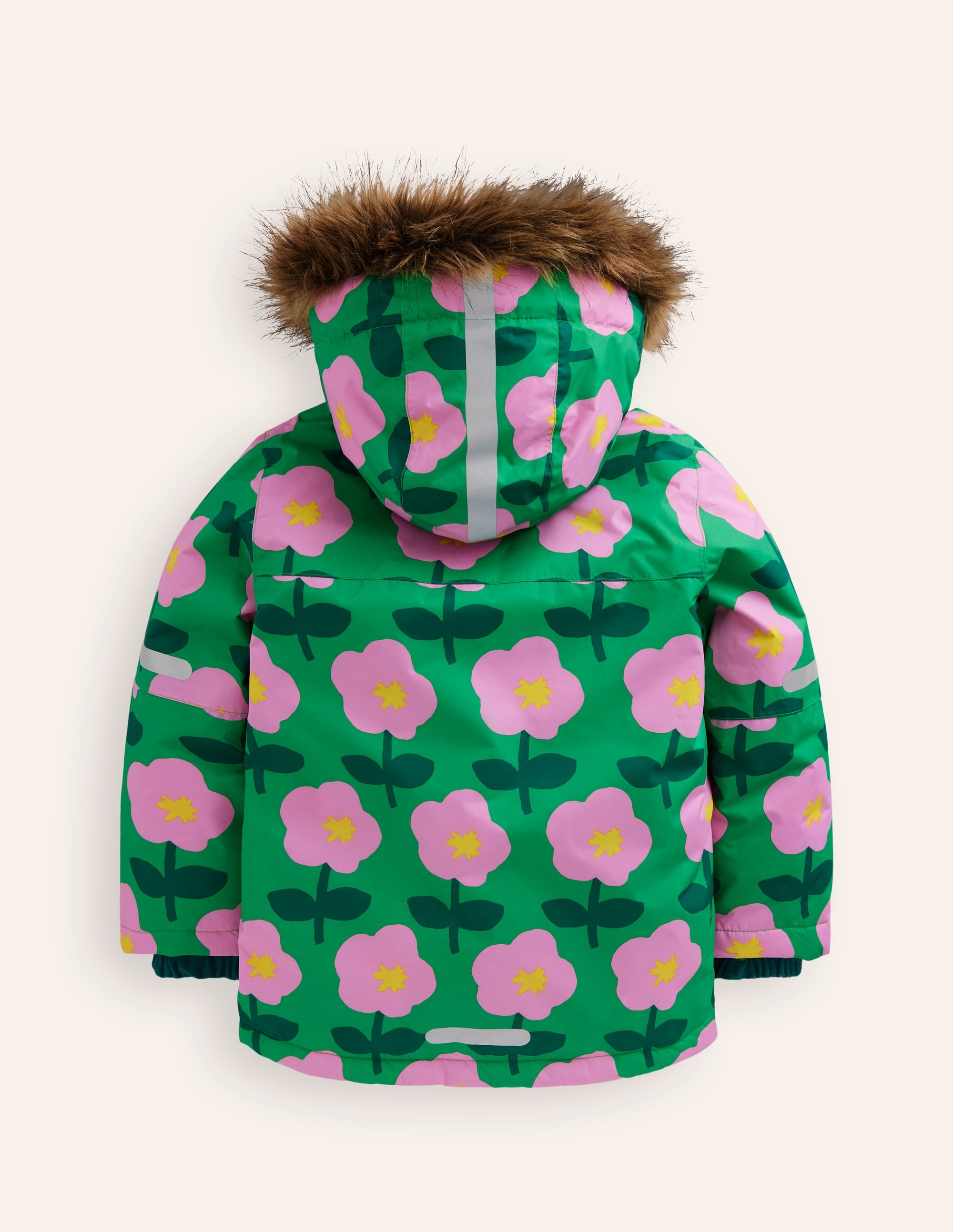 All-Weather Waterproof Coat-Rich Emerald Cut Out Flower - Image 2