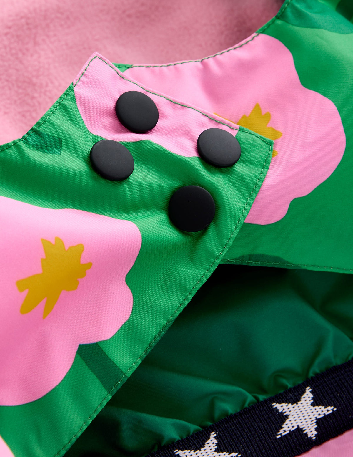 All-Weather Waterproof Coat-Rich Emerald Cut Out Flower - Image 3