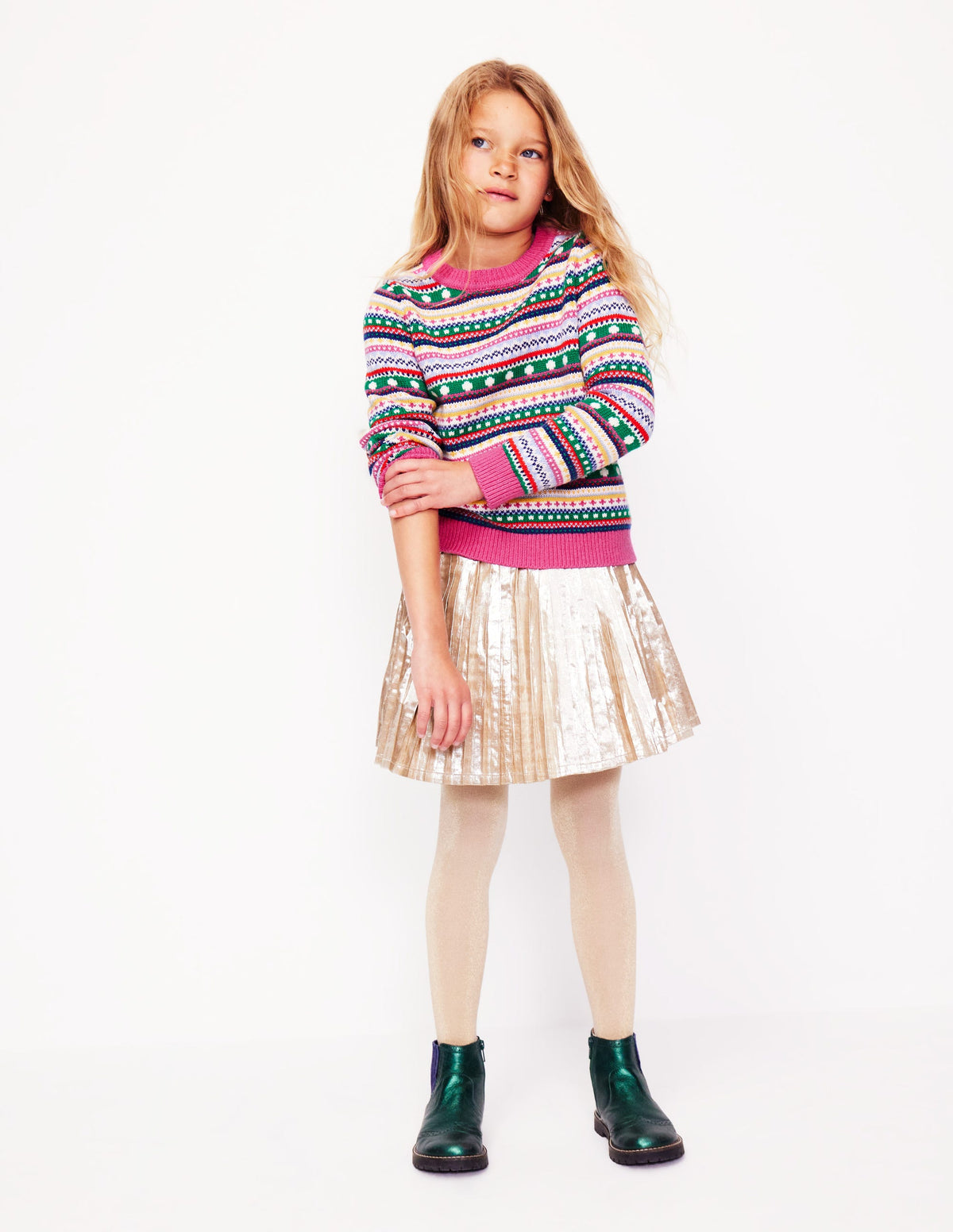 Eleanor Fair Isle Jumper-Multi Texture - Image 1