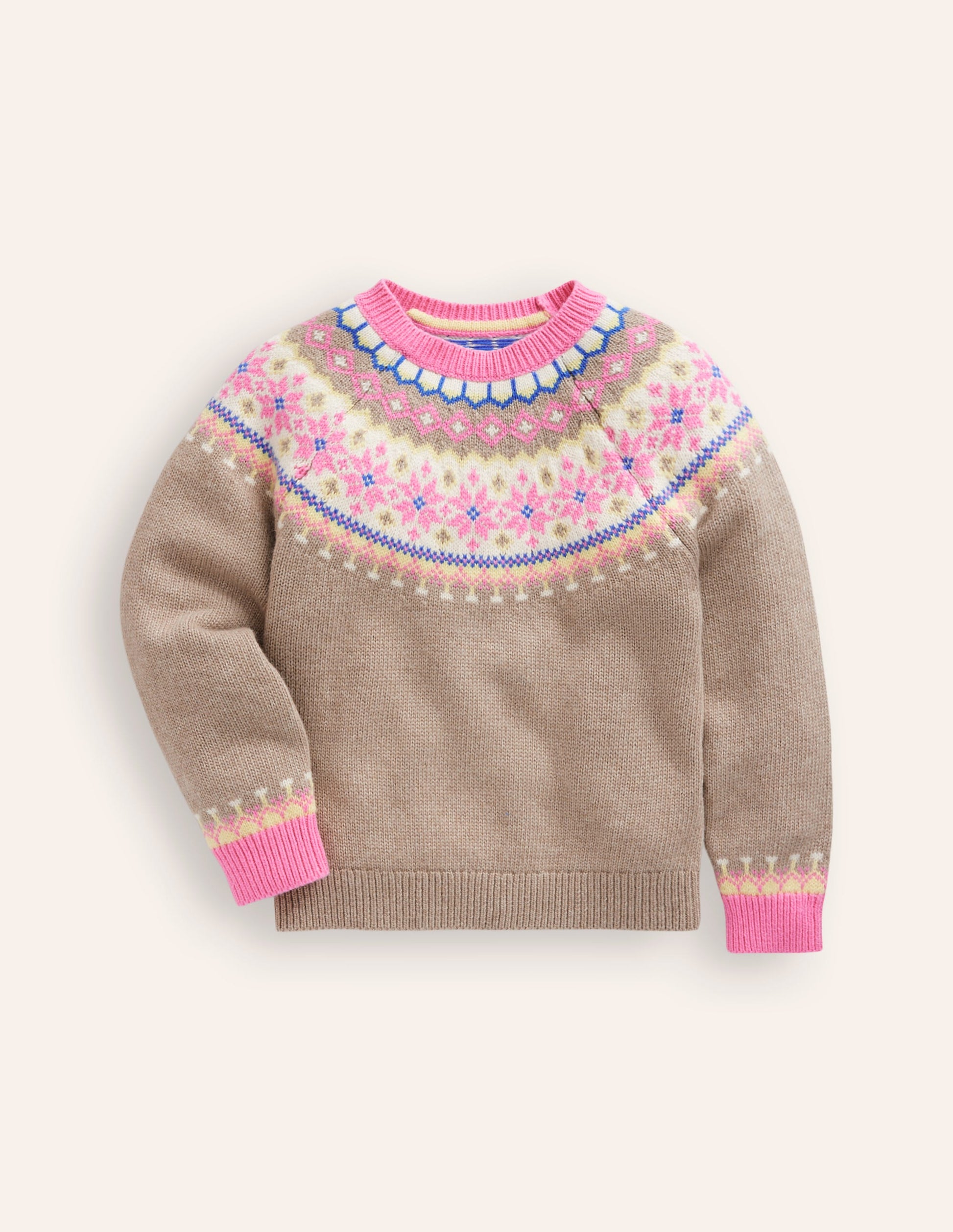 Eleanor Fair Isle Jumper-Camel-1