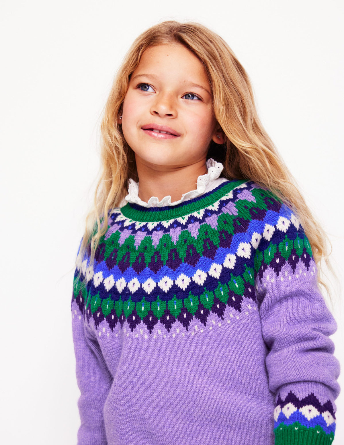 Eleanor Fair Isle Jumper-Aster Purple - Image 2