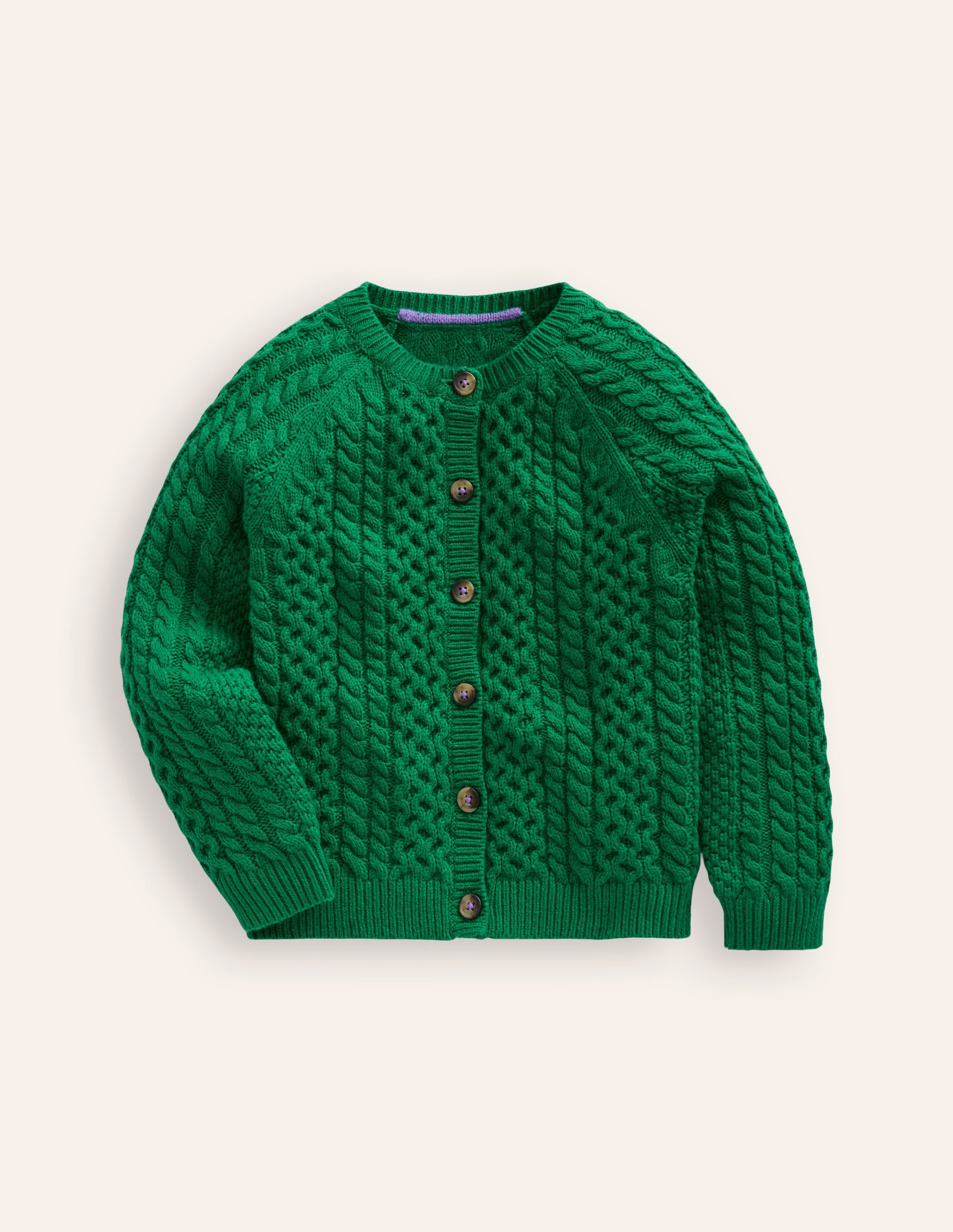 Cable Cardigan-Deep Green - Image 1