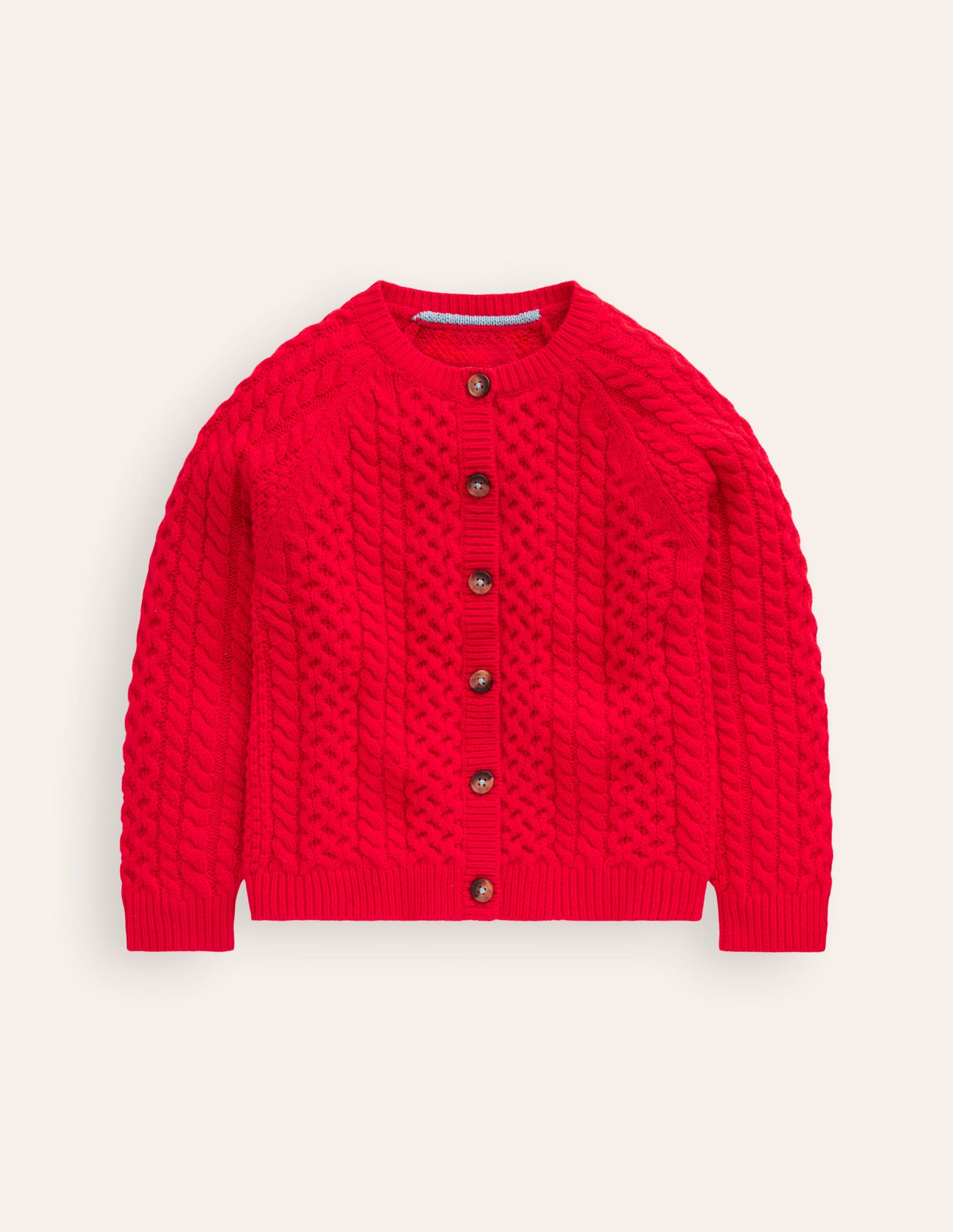 Heritage Cable Cardigan-Poppy Red-1